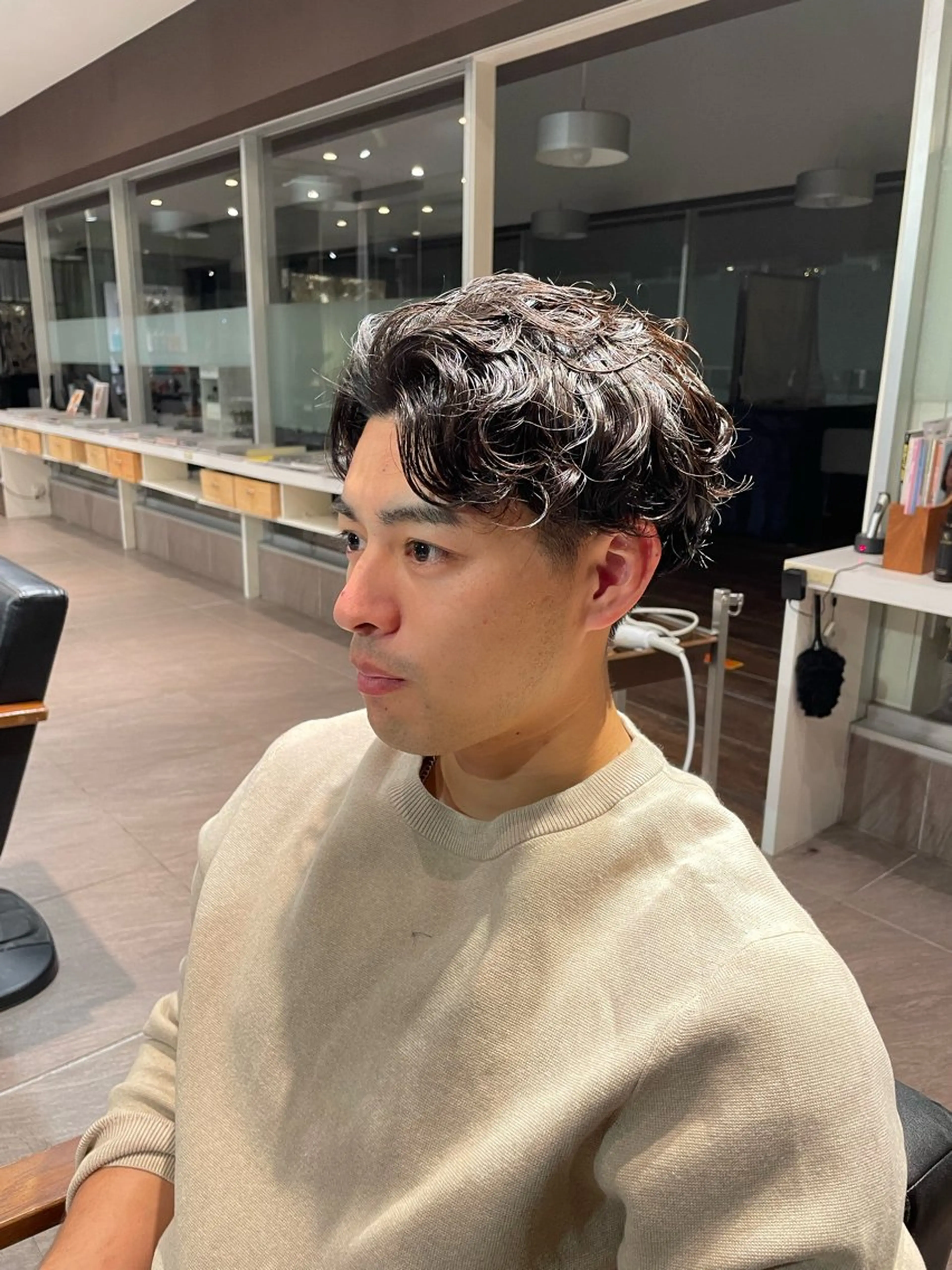 ショート パーマ メンズ メンズパーマ カット ヘアカラー パーマ トリートメント LOKAHI所属・かわいい顔まわり/髪 質改善カラー/小池祐のヘアスタイル