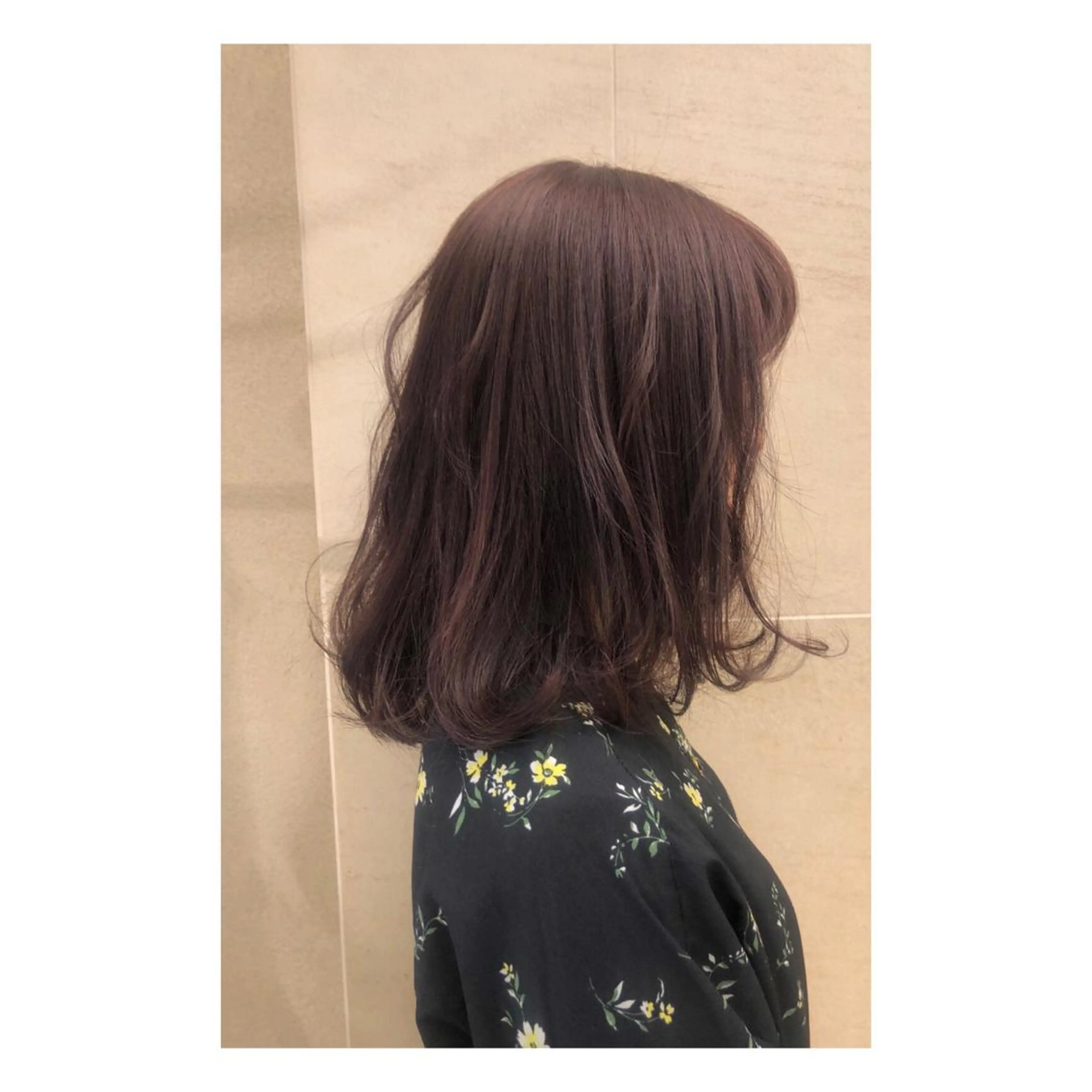 ミディアム カラー カシス ピンクカラー ボブ 🌿ニュアンスヘア 🌿福田沙也加のヘアスタイル