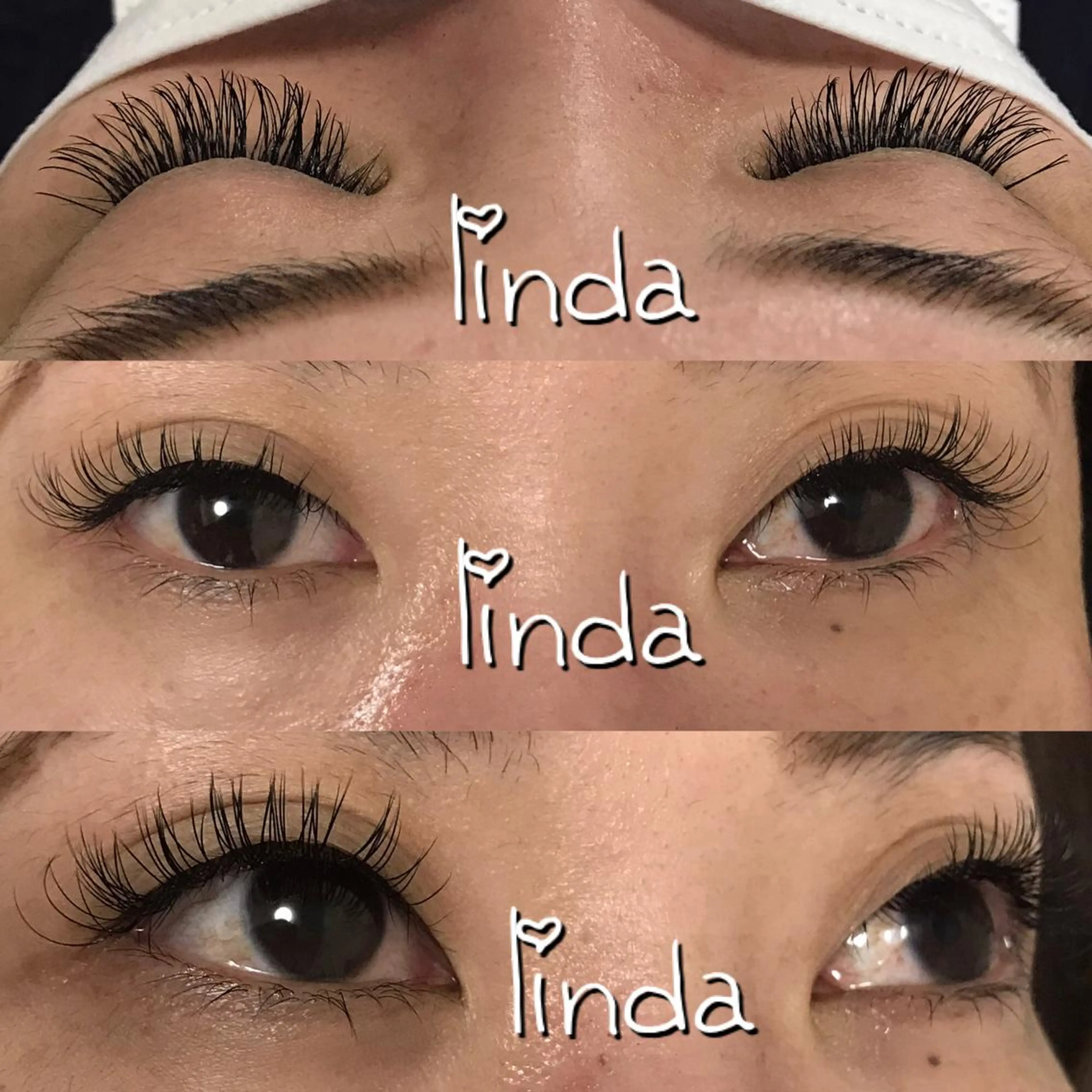 マツエク・マツパ Dカール フラットラッシュ linda lashesのマツエク・マツパデザイン