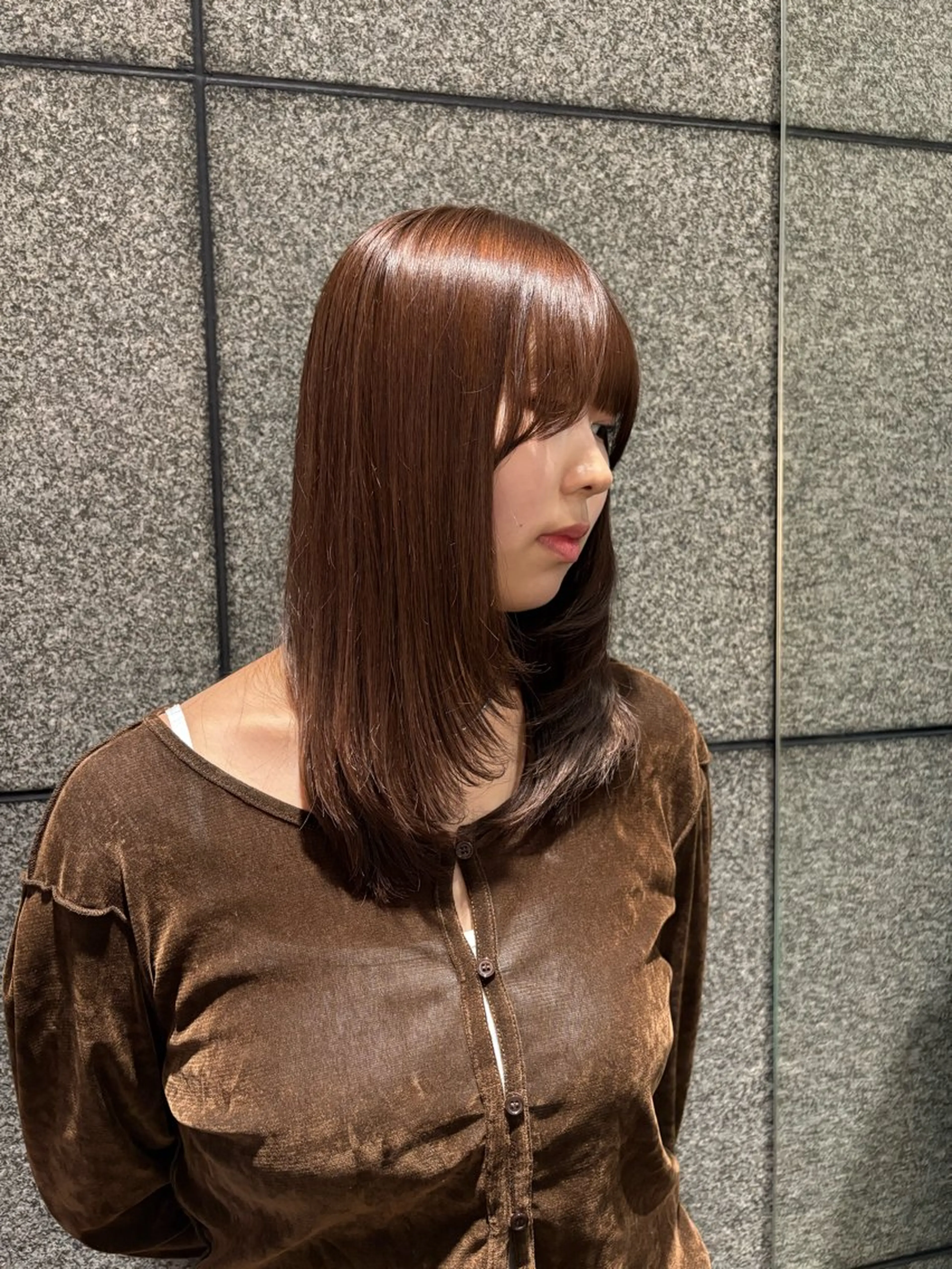 セミロング 顔まわりレイヤー 顔周りカット レイヤーカット 似合わせカラー✞✟ ayumi🐈‍⬛のヘアスタイル