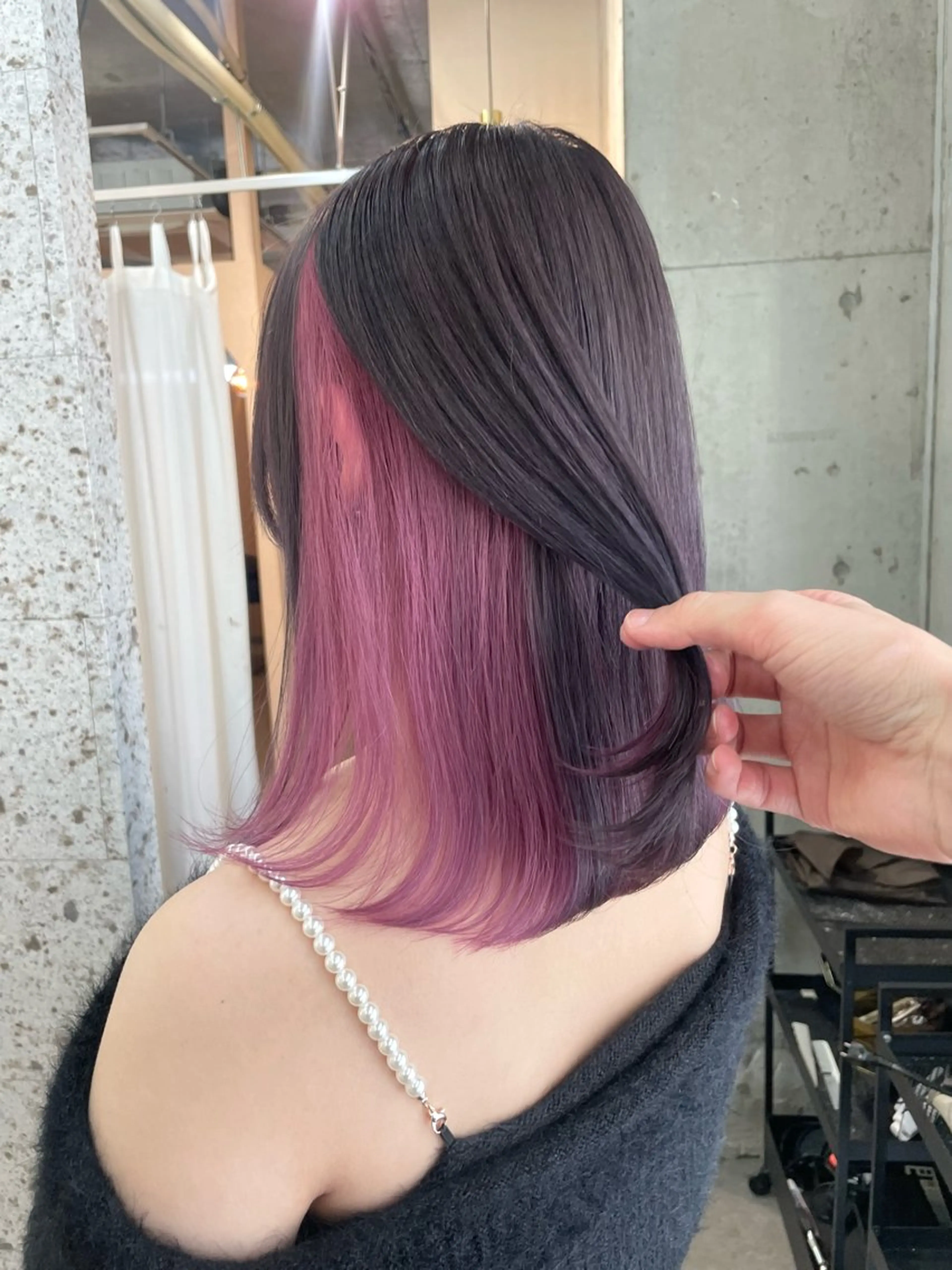 セミロング パープルカラー ヘアカラー トリートメント lani hair salon所属・SHOTO ハイトー ン/デザインカラーのヘアスタイル
