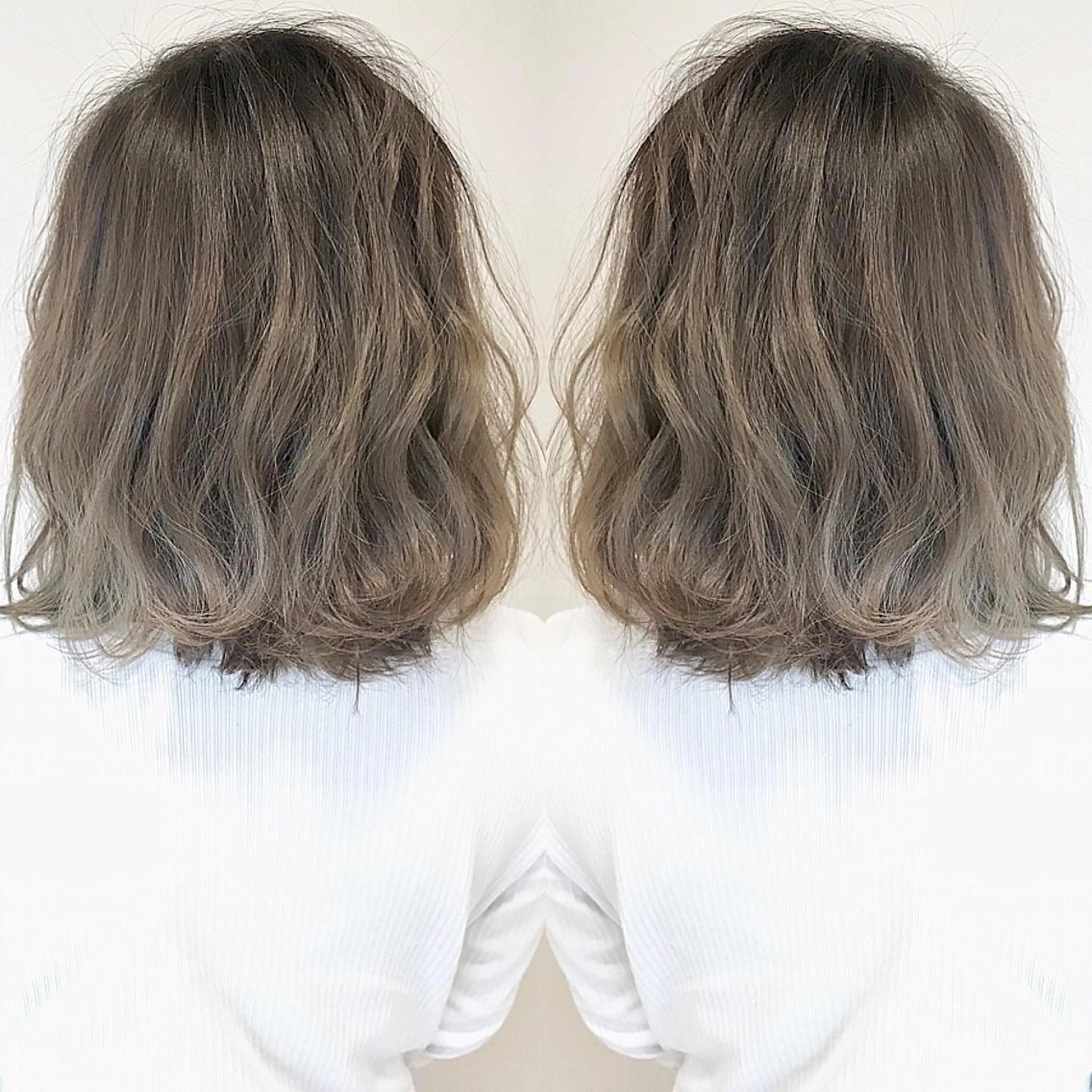 ミディアム カラー ブリーチ ハイライトカラー ハイライト ヘアカラー トリートメント chiyo yasuのヘアスタイル