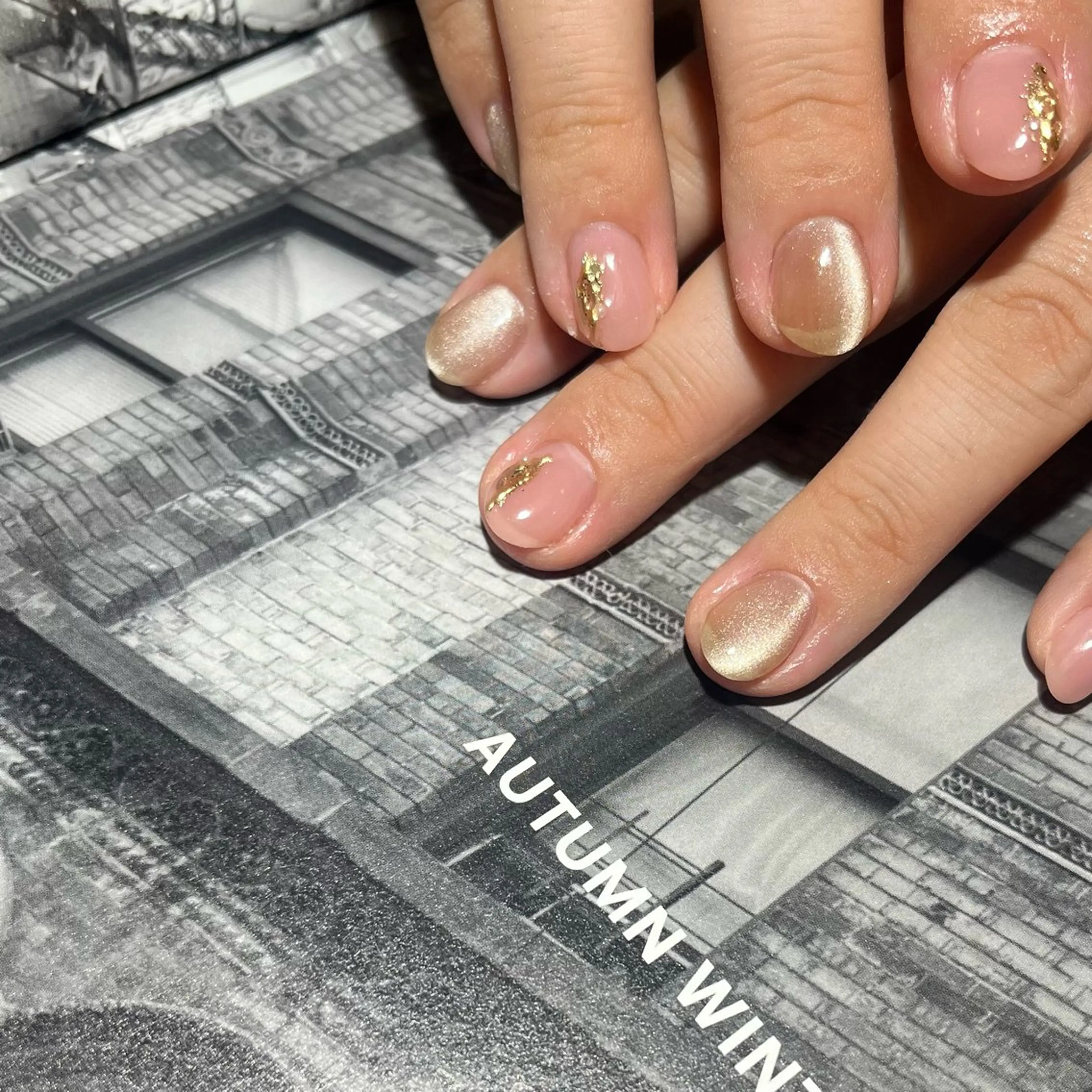 ネイル ゴールド ピンク ハンドネイル ballie／小野原 なつみのネイルデザイン