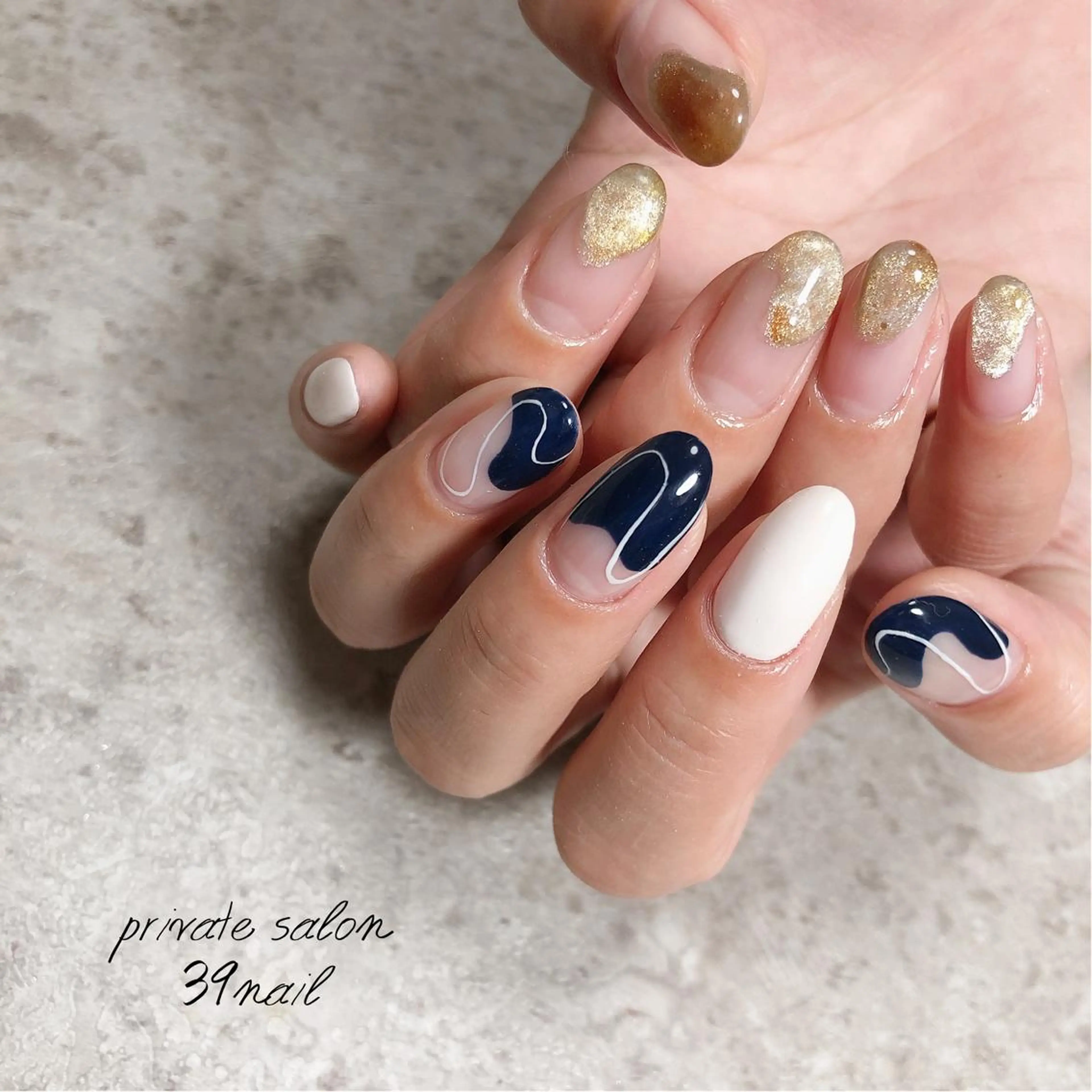 ミディアム ネイル ハンドネイル 京橋 【39nail】のネイルデザイン