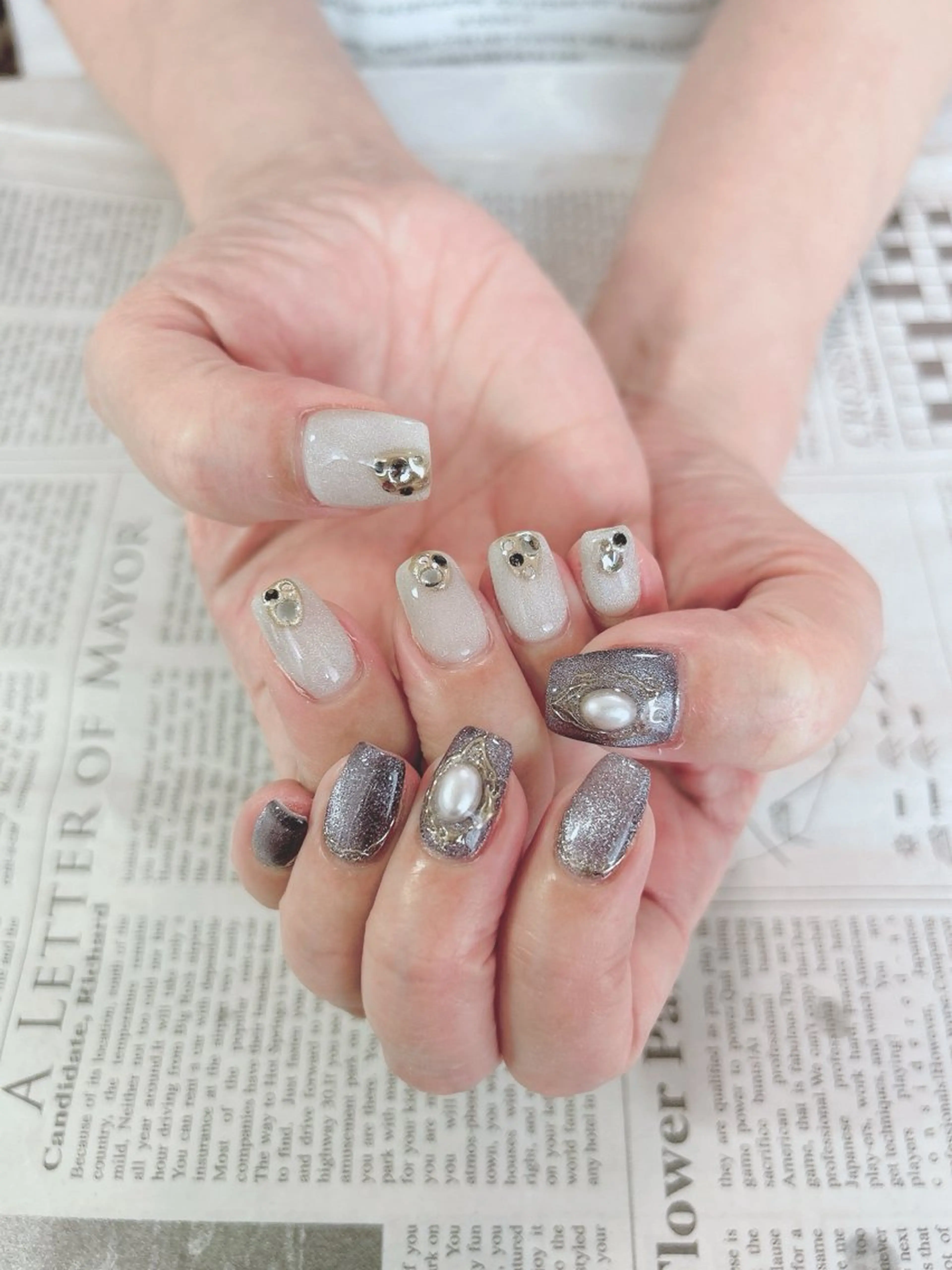 ネイル ミラーネイル ハンドネイル ハンドケア 森山 舞のネイルデザイン