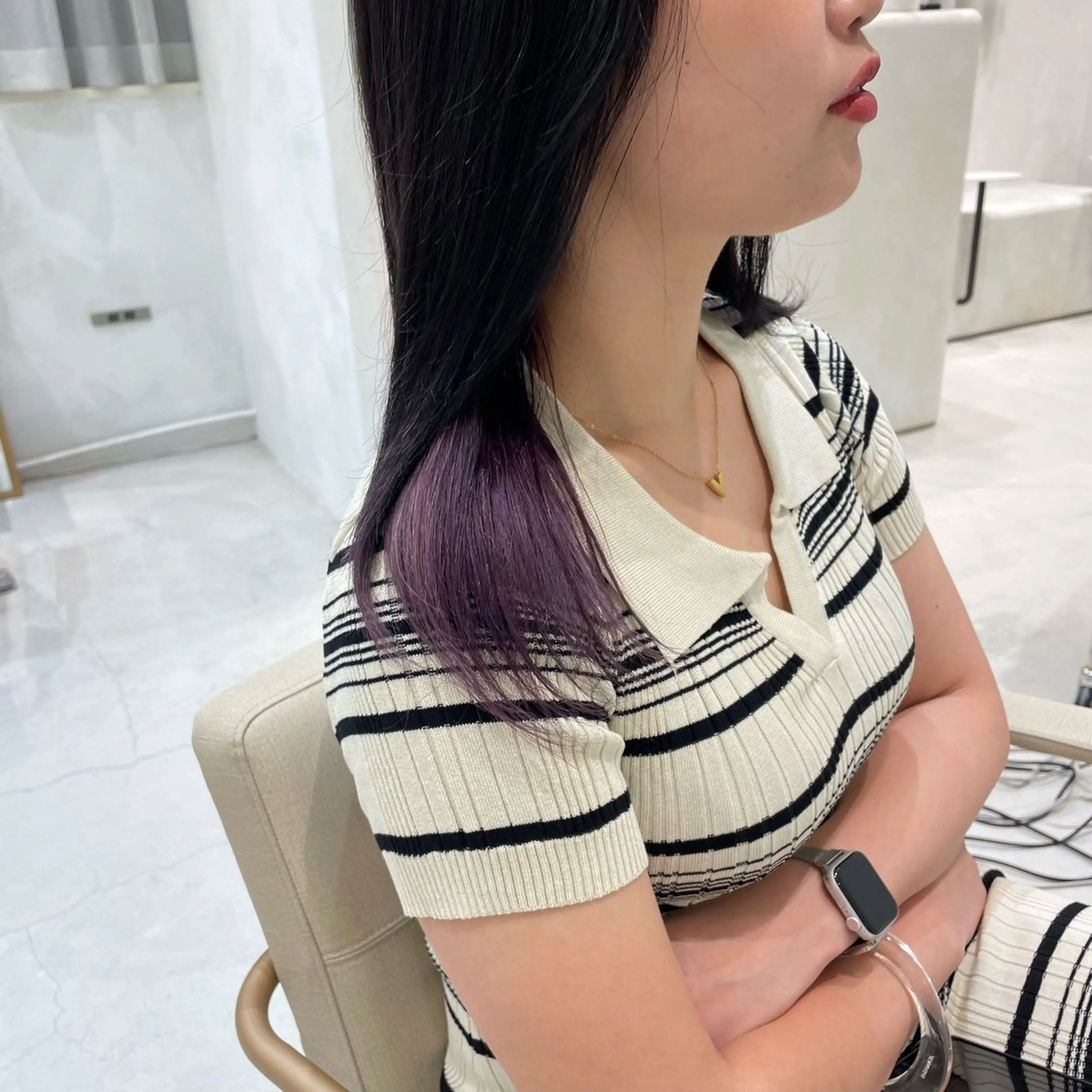 セミロング ヘアカラー 桑本 さと子のヘアスタイル