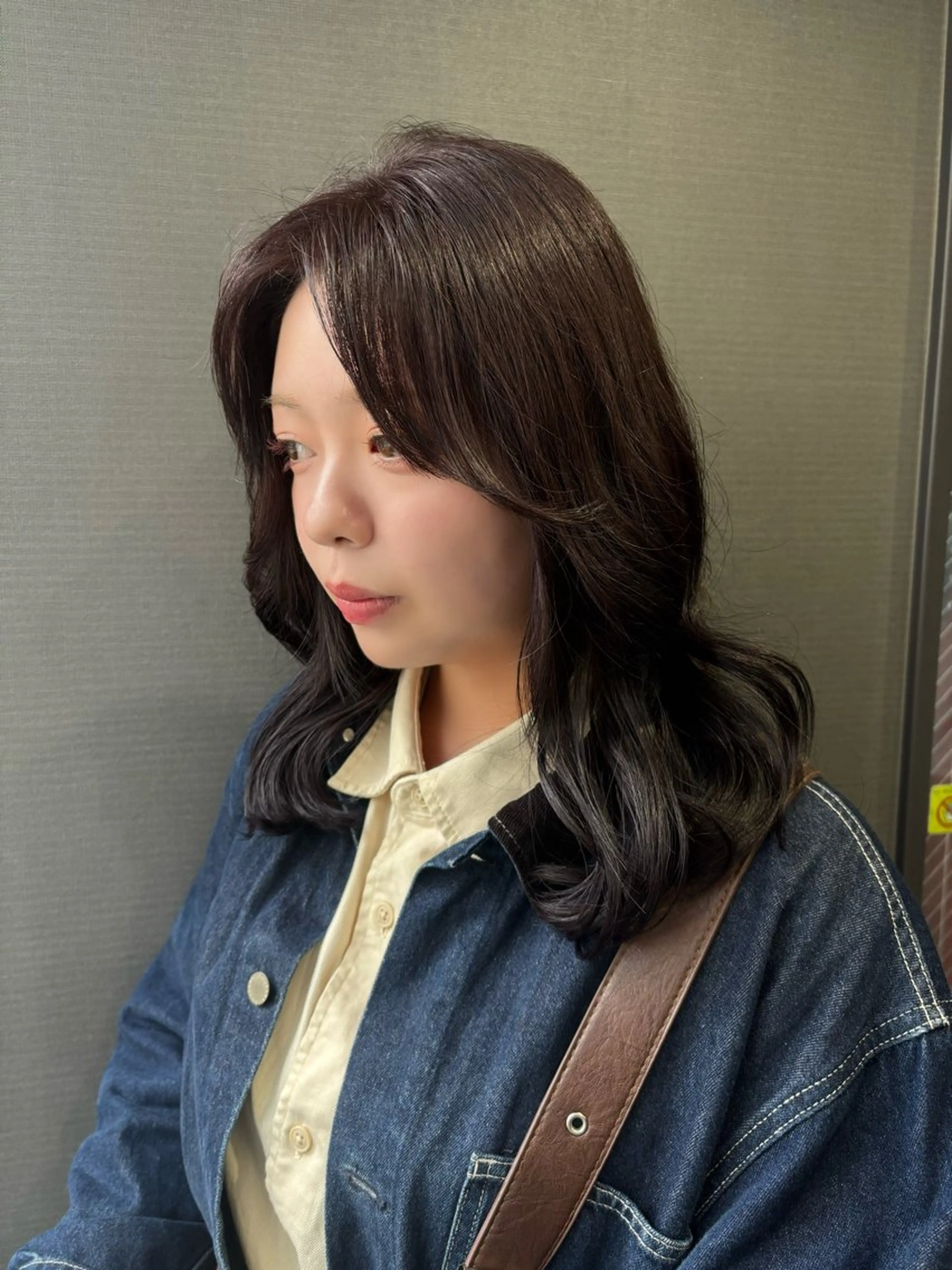 ミディアム カラー ラベンダーカラー ヘアカラー トリートメント レイヤーカット/ボブ /nene🍥⋆*のヘアスタイル