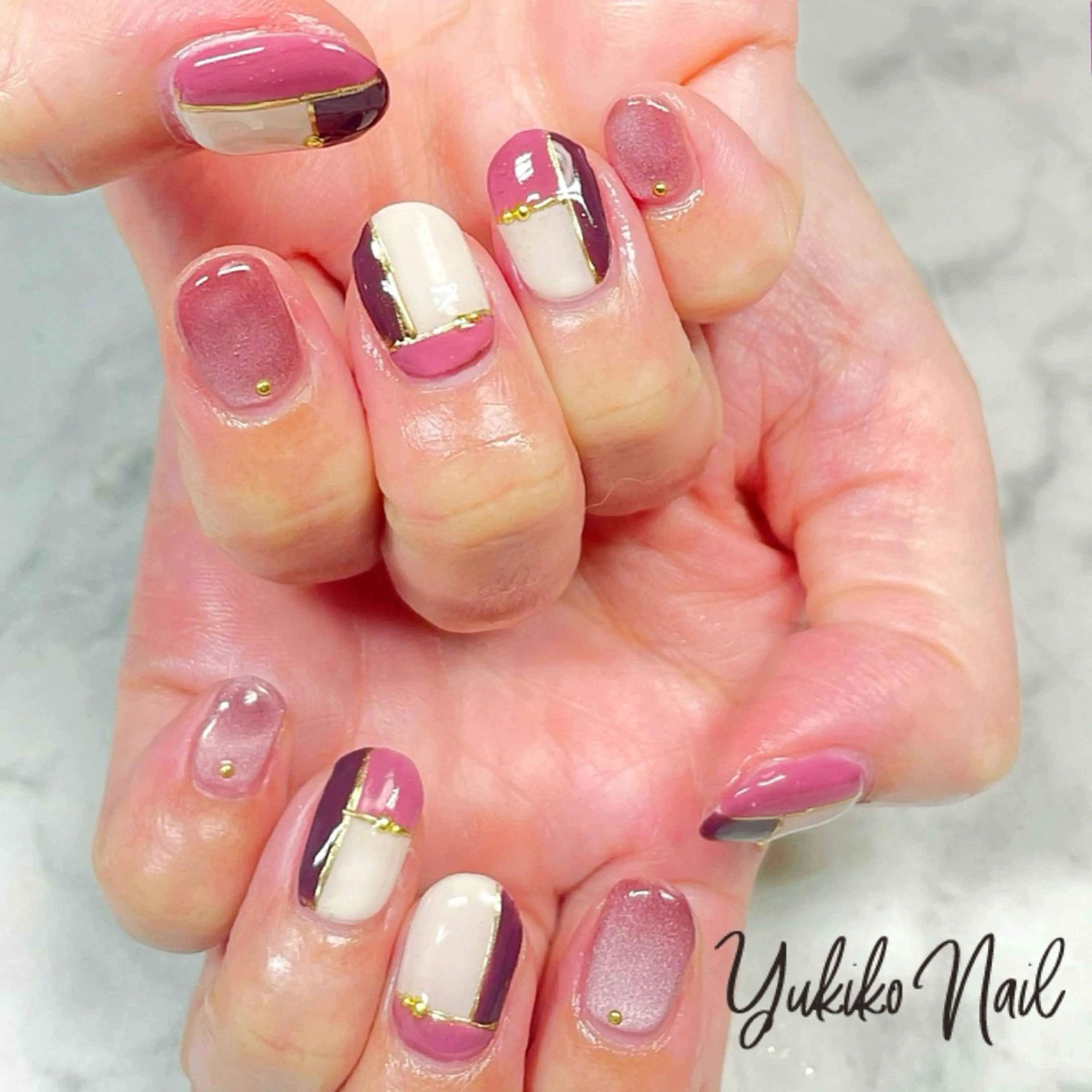 ネイル ピンク ハンドネイル ユキコ ネイルのネイルデザイン