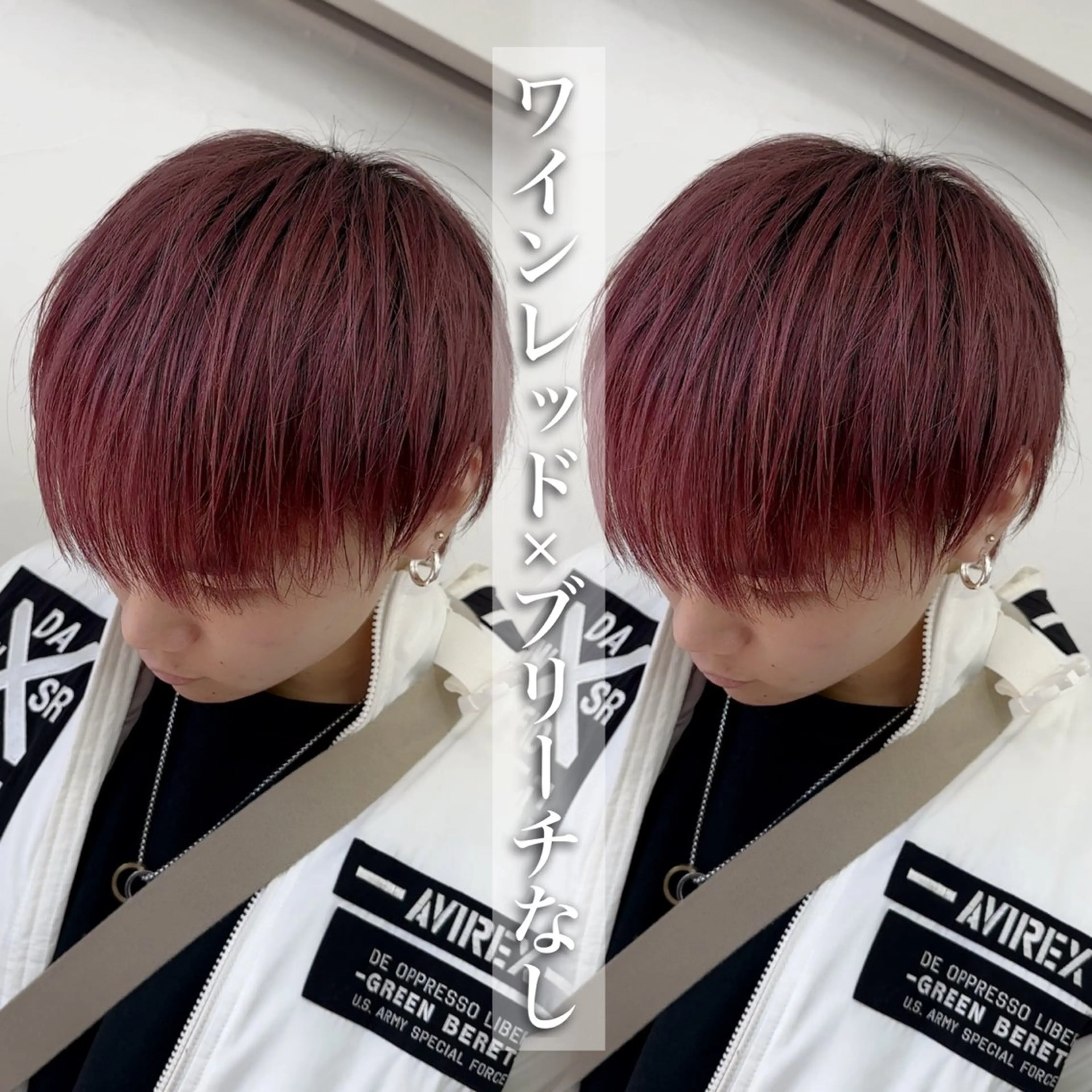 カラー メンズ メンズブリーチ ブリーチ ブリーチなしカラー レッドカラー カット ヘアカラー トリートメント メンズカット ‪‪/メッシュのヘアスタイル