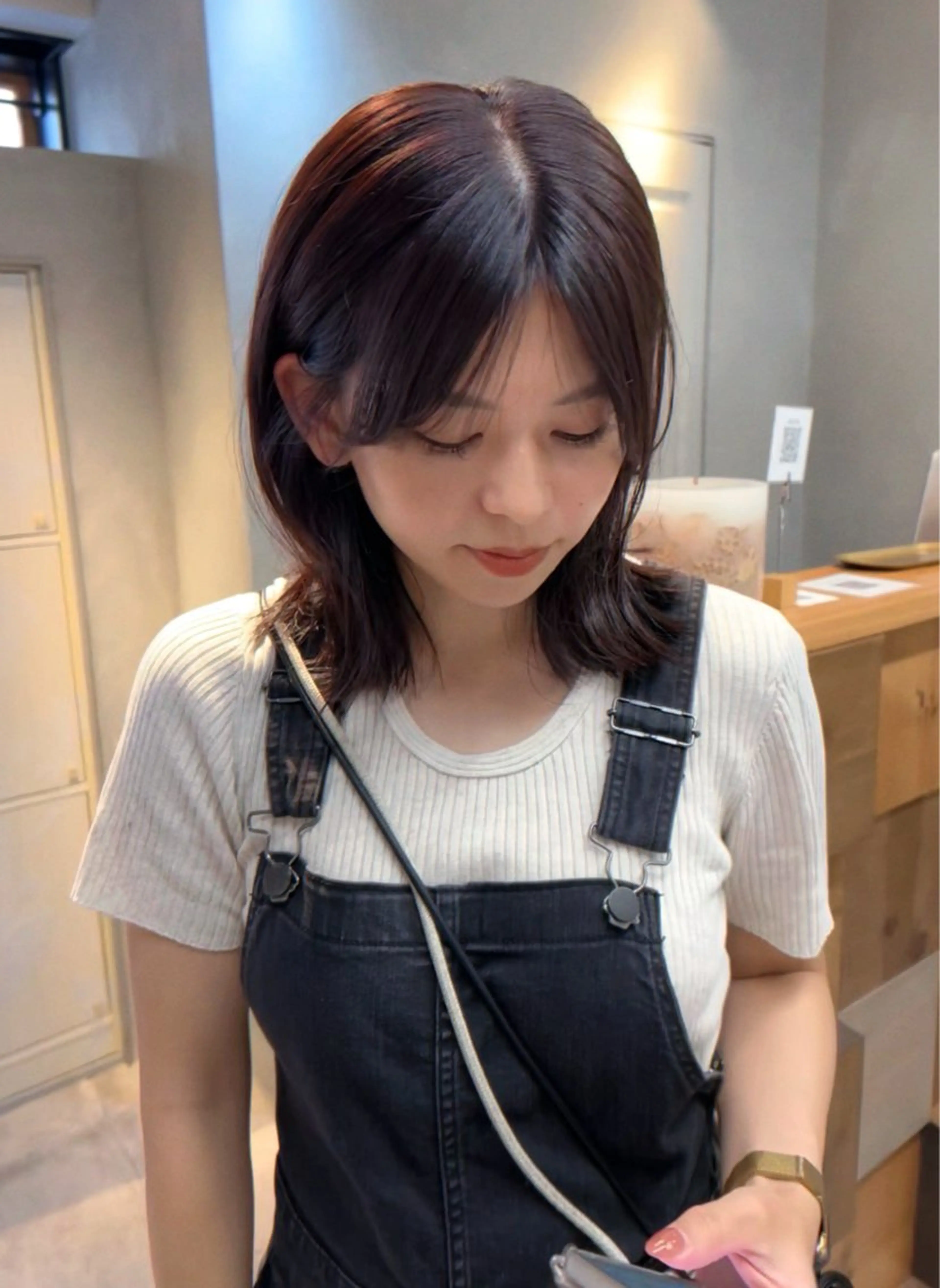 ミディアム カラー rena ✶伏見/顔周りカットのヘアスタイル