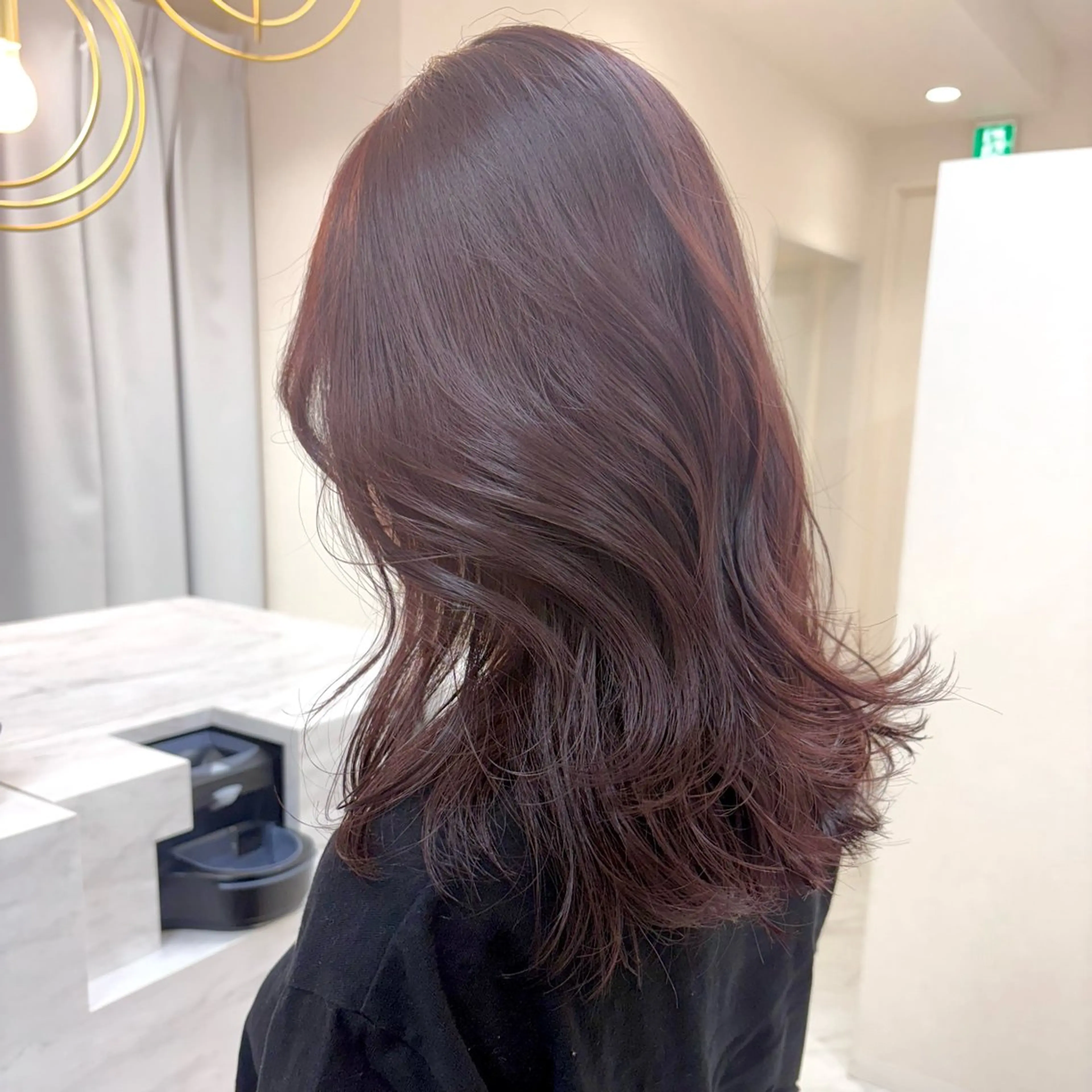 セミロング カラー カット ヘアカラー トリートメント SAKURA 艶カラー/ヘアセットのヘアスタイル