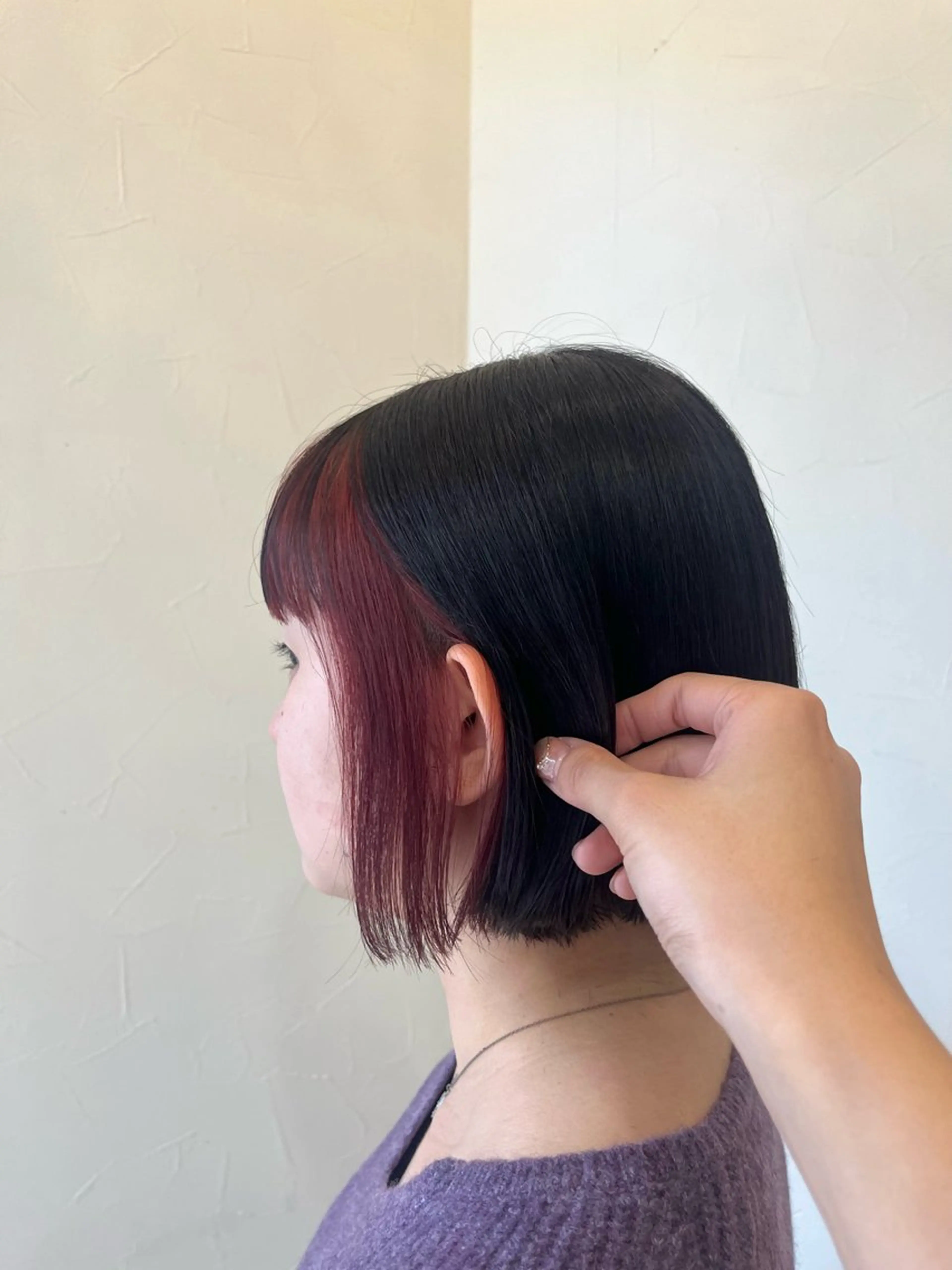 ショート カラー インナー/オリーブ/ ハイライト/渚沙🔗のヘアスタイル