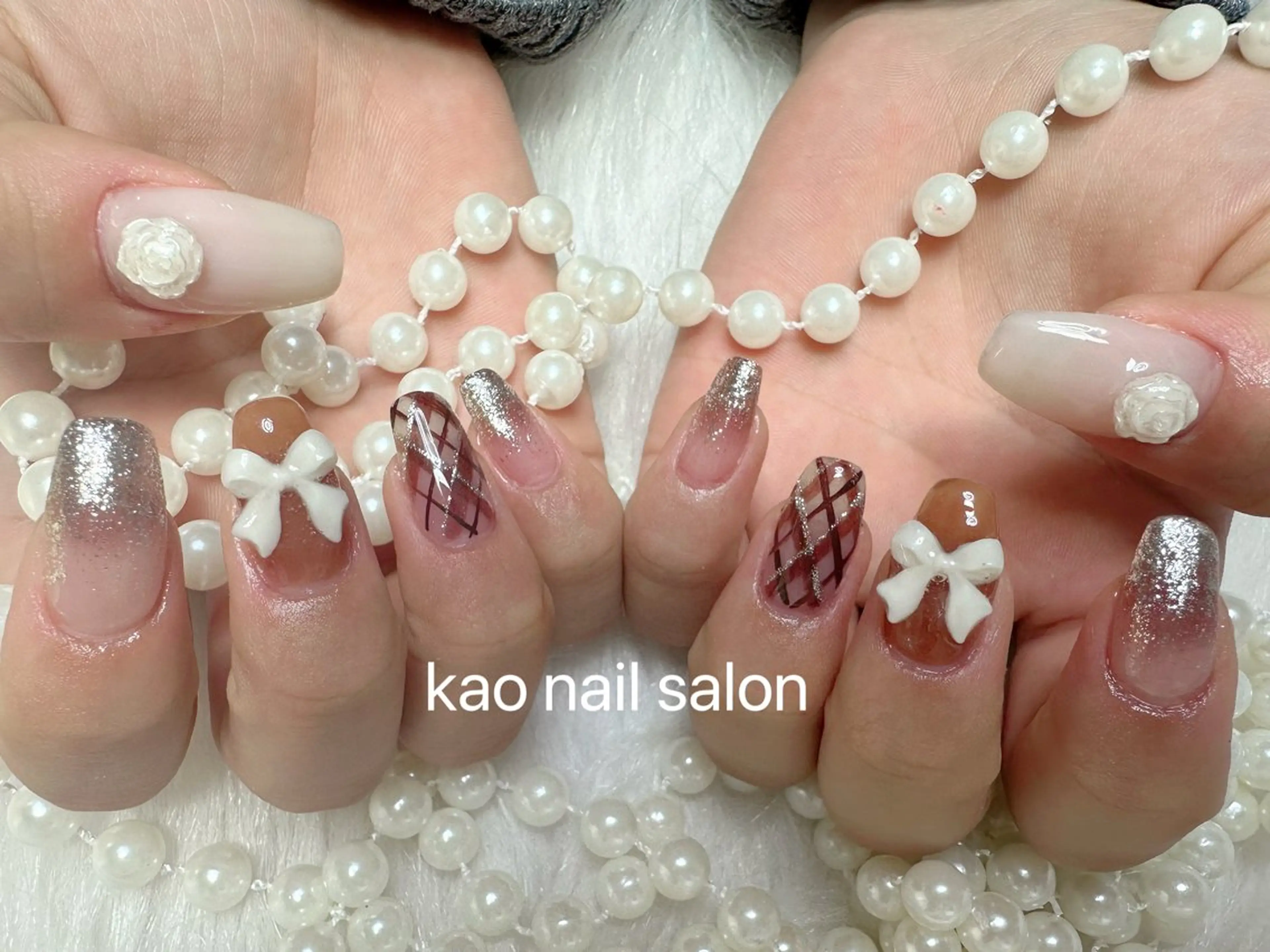 ネイル チークネイル 長さ出し フレンチネイル ジェルネイル ガラスフレンチ ハンドネイル kao nail マグネット/長さだしのネイルデザイン