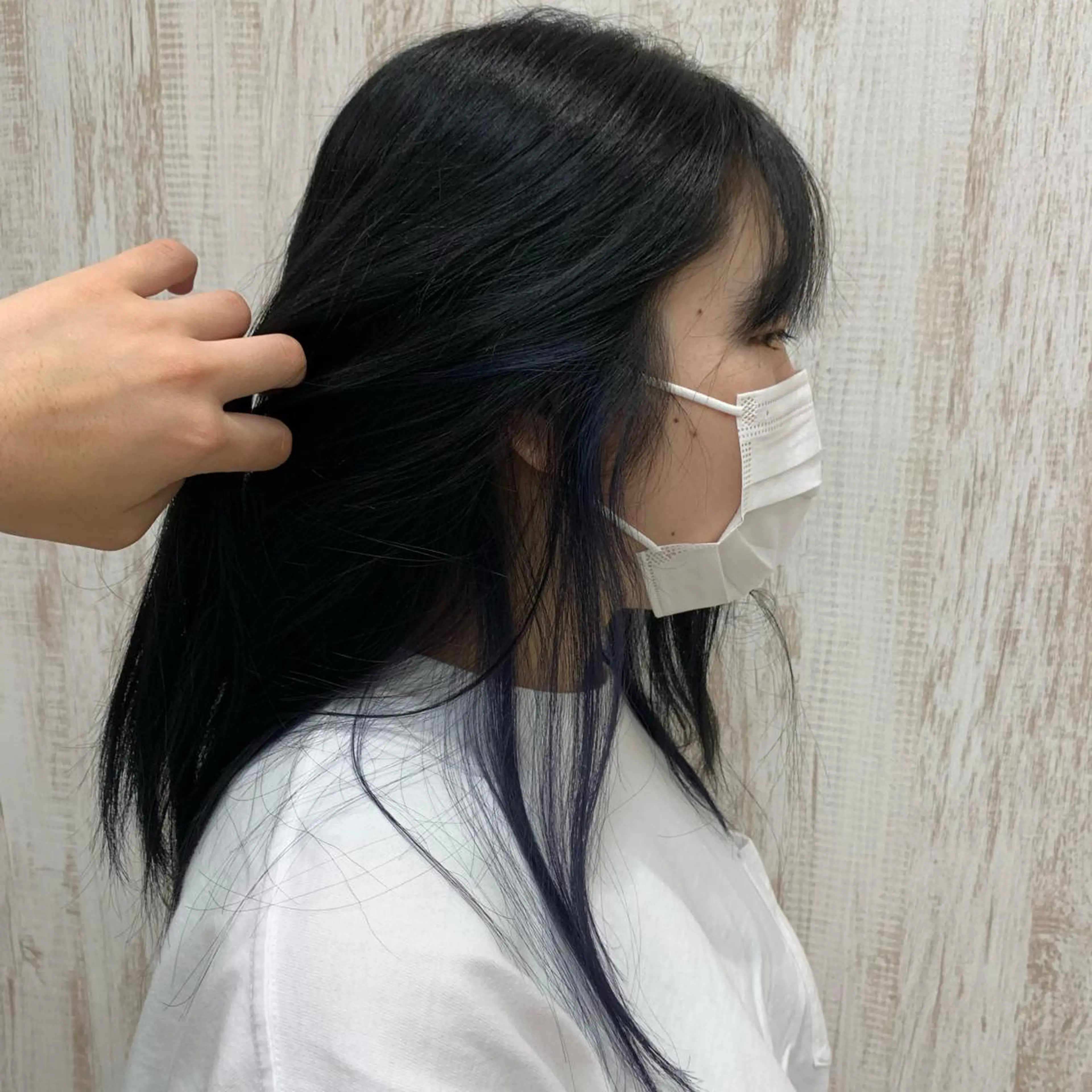 ロング カラー 黒髪 ブルーカラー インナーカラー 🤍太田 叶佳🤍のヘアスタイル