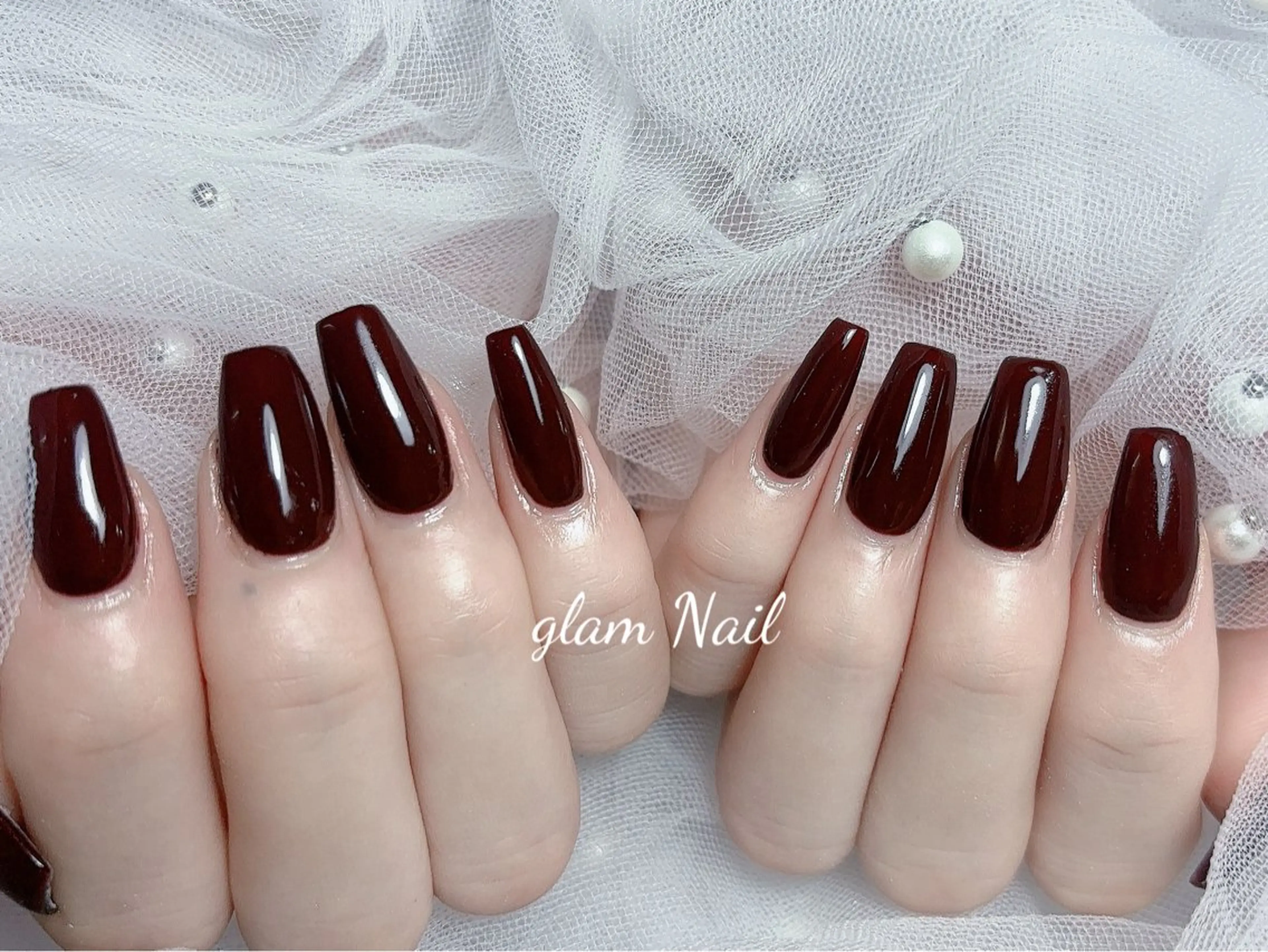 ネイル ハンドネイル エツメ💅 長さだし🎀デザインのネイルデザイン