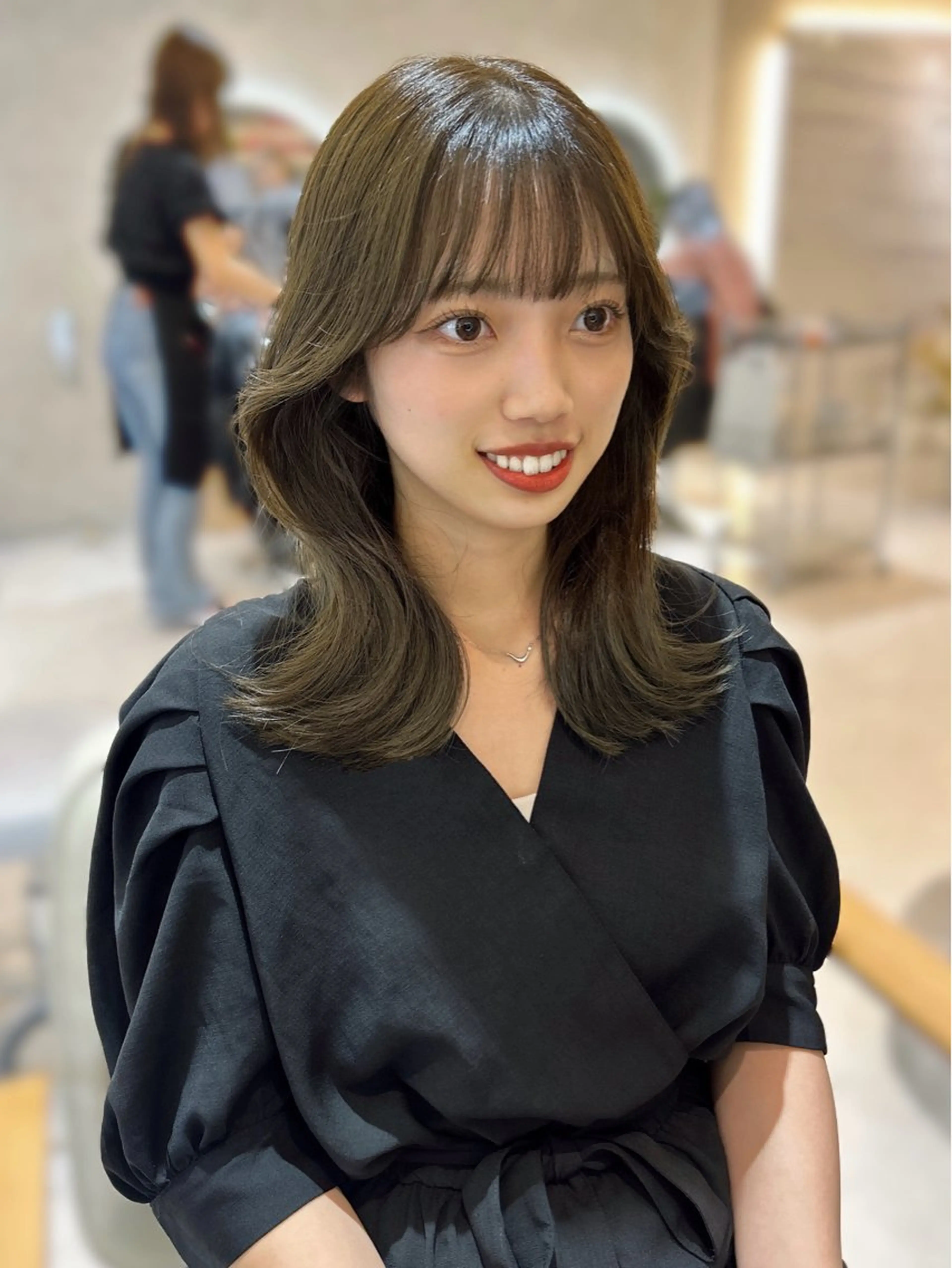 ミディアム enu所属・enu梅田 韓国ヘア ゆりのヘアスタイル