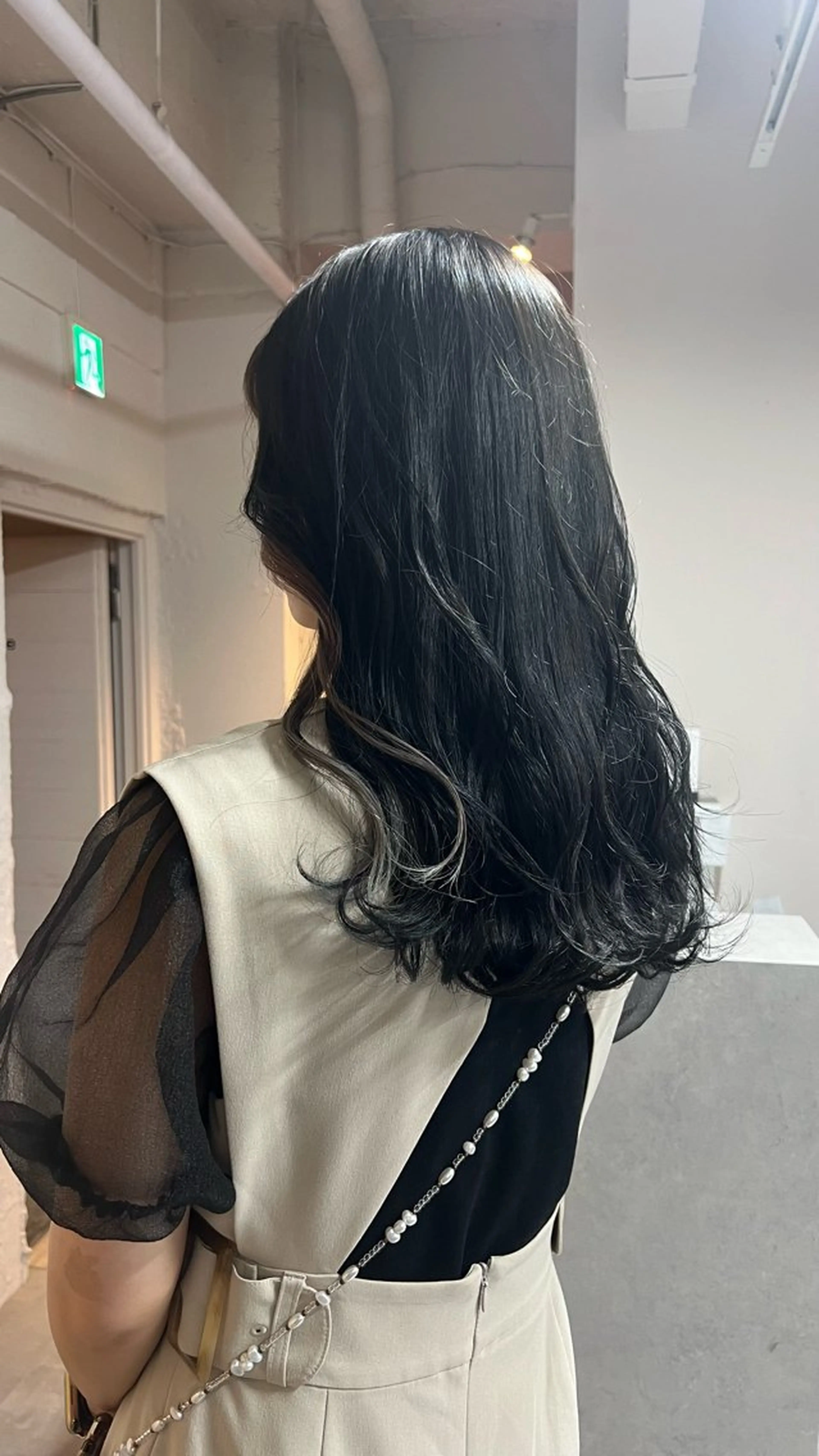 セミロング カラー 黒髪 ハイトーンカラー インナーカラー 🎀tokute ナオ🧸のヘアスタイル