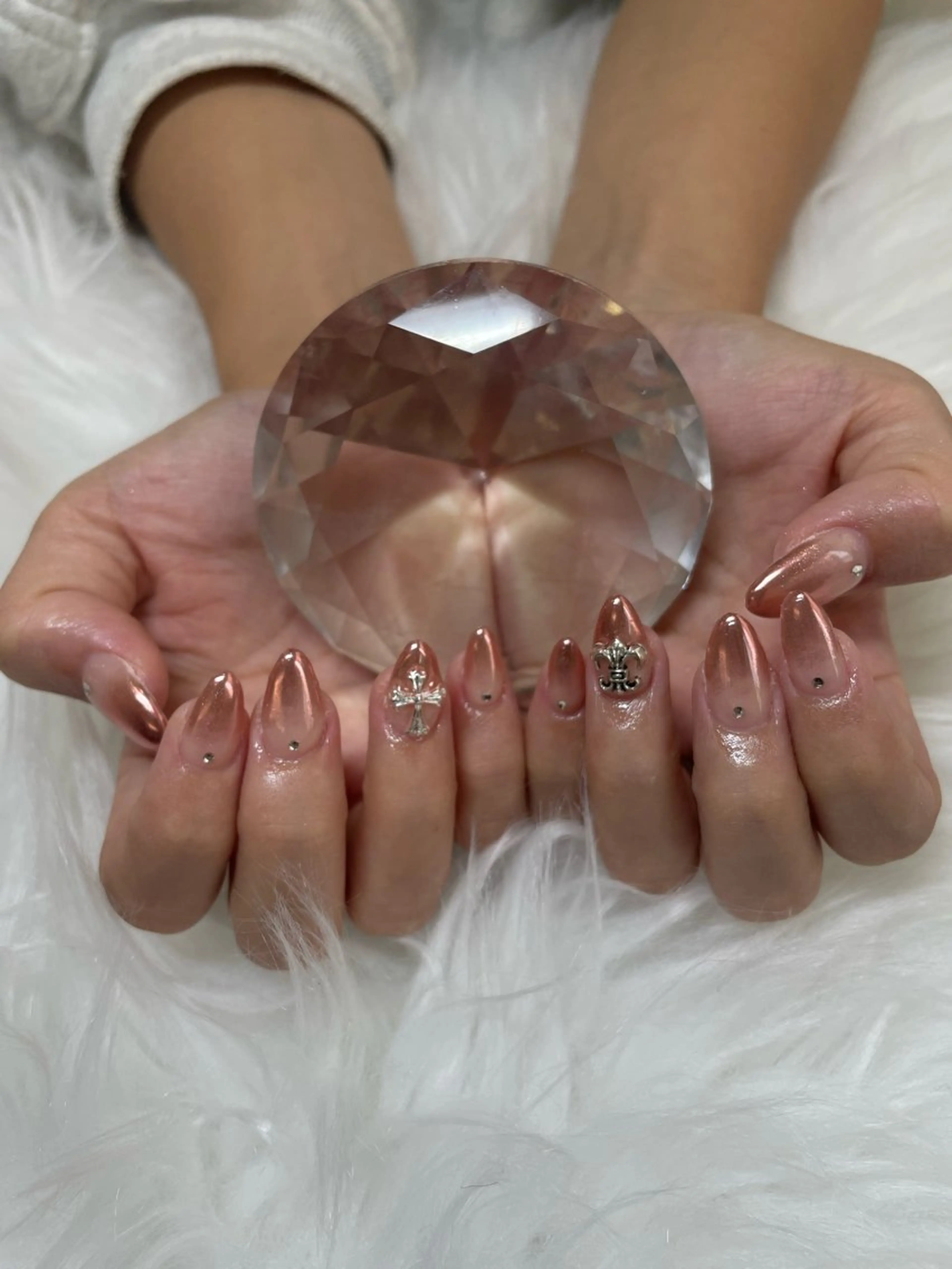 ネイル グラデーション ミラーネイル ピンク e-up by boss所属・e-up nail Arisaのネイルデザイン