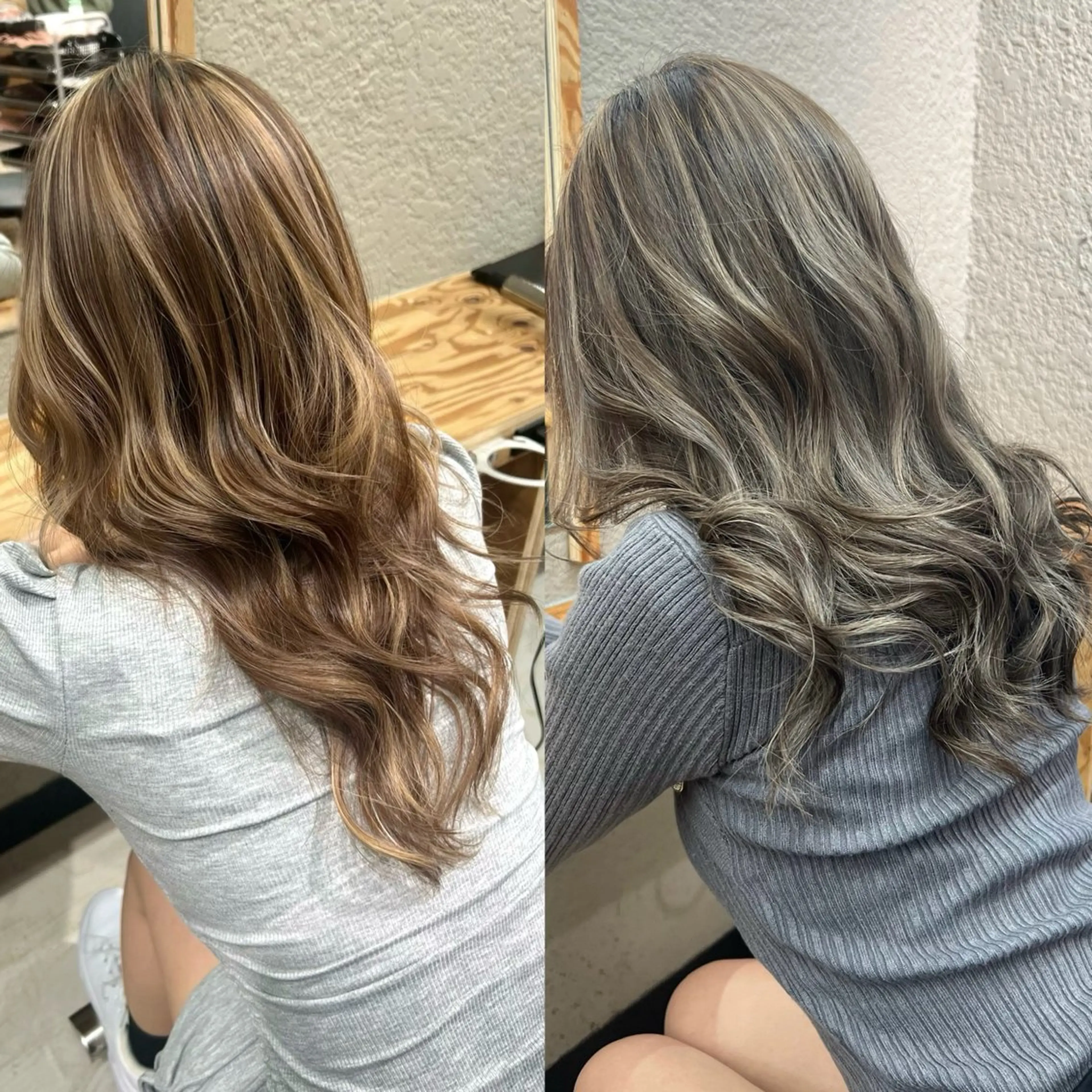 セミロング カラー 💖難波レイヤー カット💖ツバサのヘアスタイル