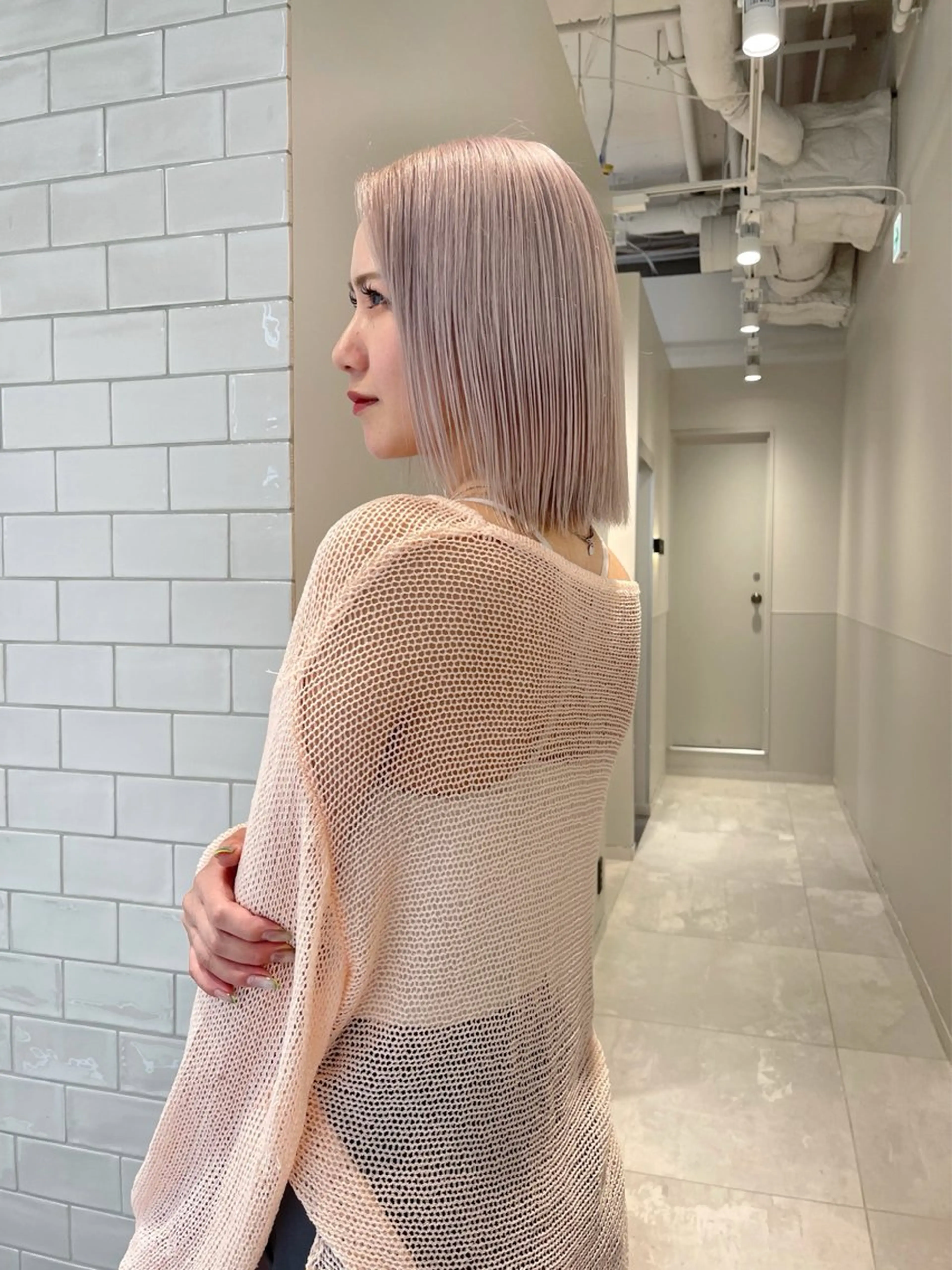 ショート ヘアカラー 福山 晴香のヘアスタイル