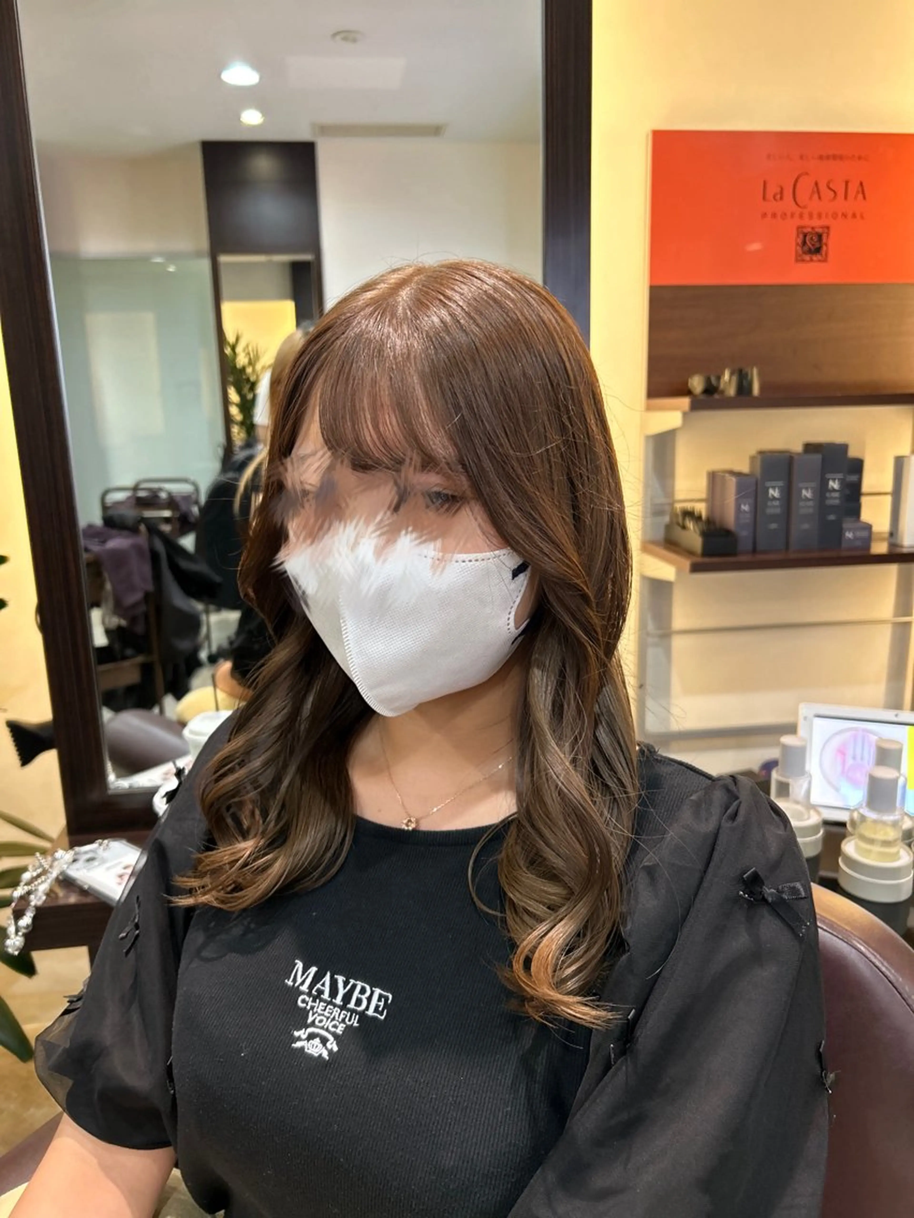 ミディアム カラー ブラウンカラー ヘアカラー ヘッドスパ 坂本奈都美 🎀のヘアスタイル