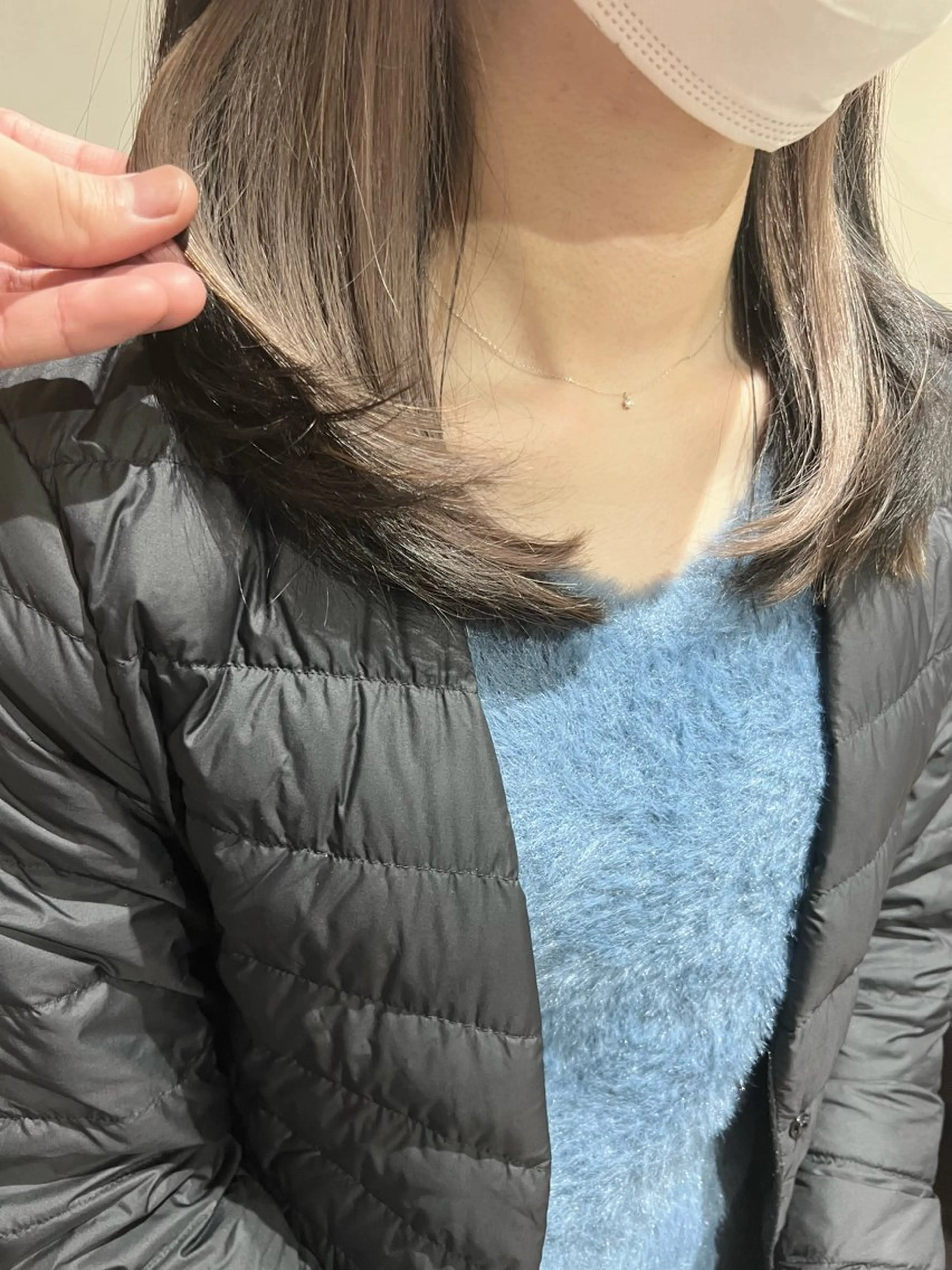 ミディアム ボブ 髪質改善 韓国風ヘア レイヤーカット 縮毛矯正 suii..hair designブリーチのヘアスタイル