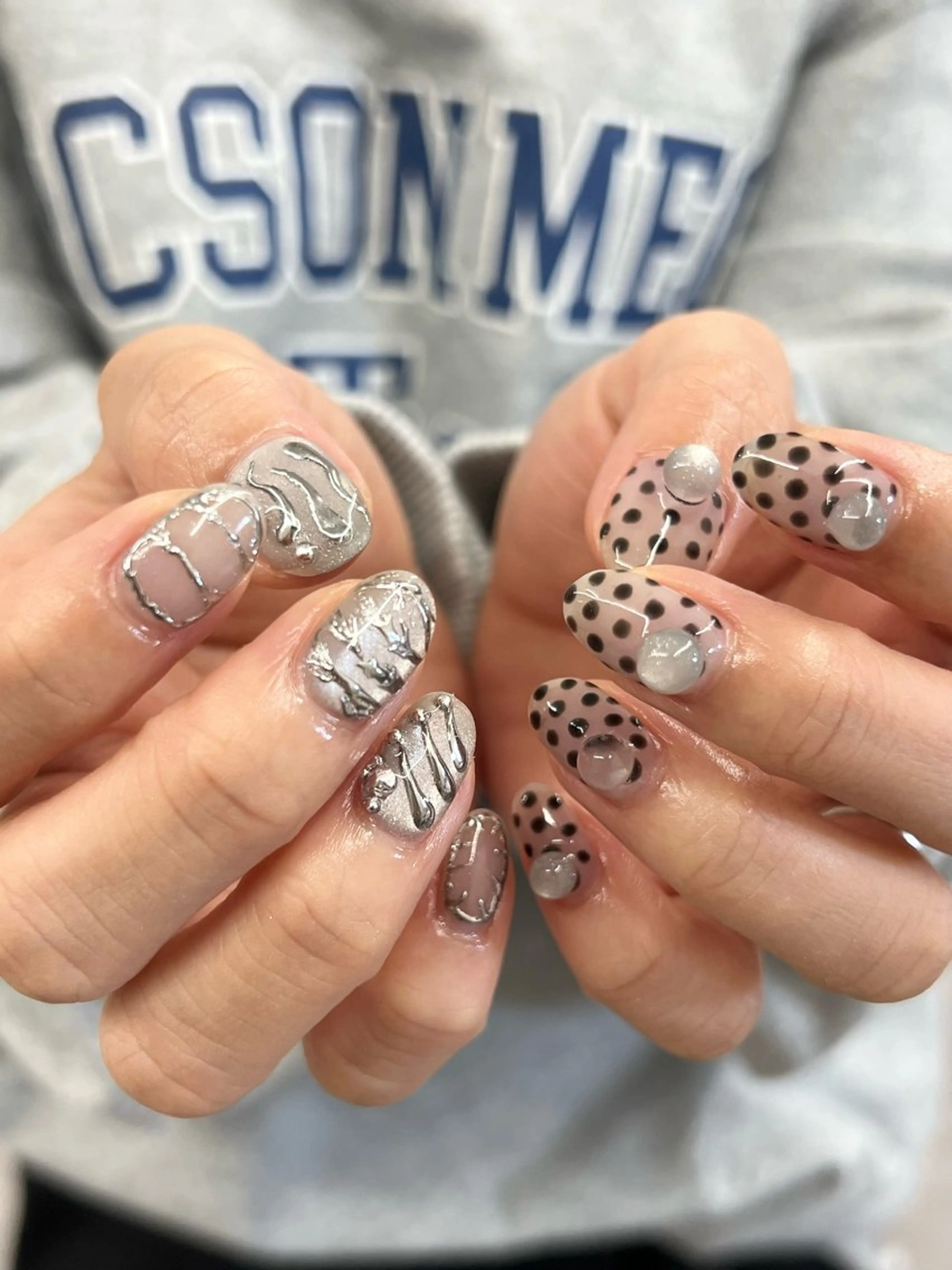 ネイル ジェルネイル マグネットネイル ニュアンスネイル パラジェル リボン ハンドネイル ハンドケア Bana_ Nailのネイルデザイン