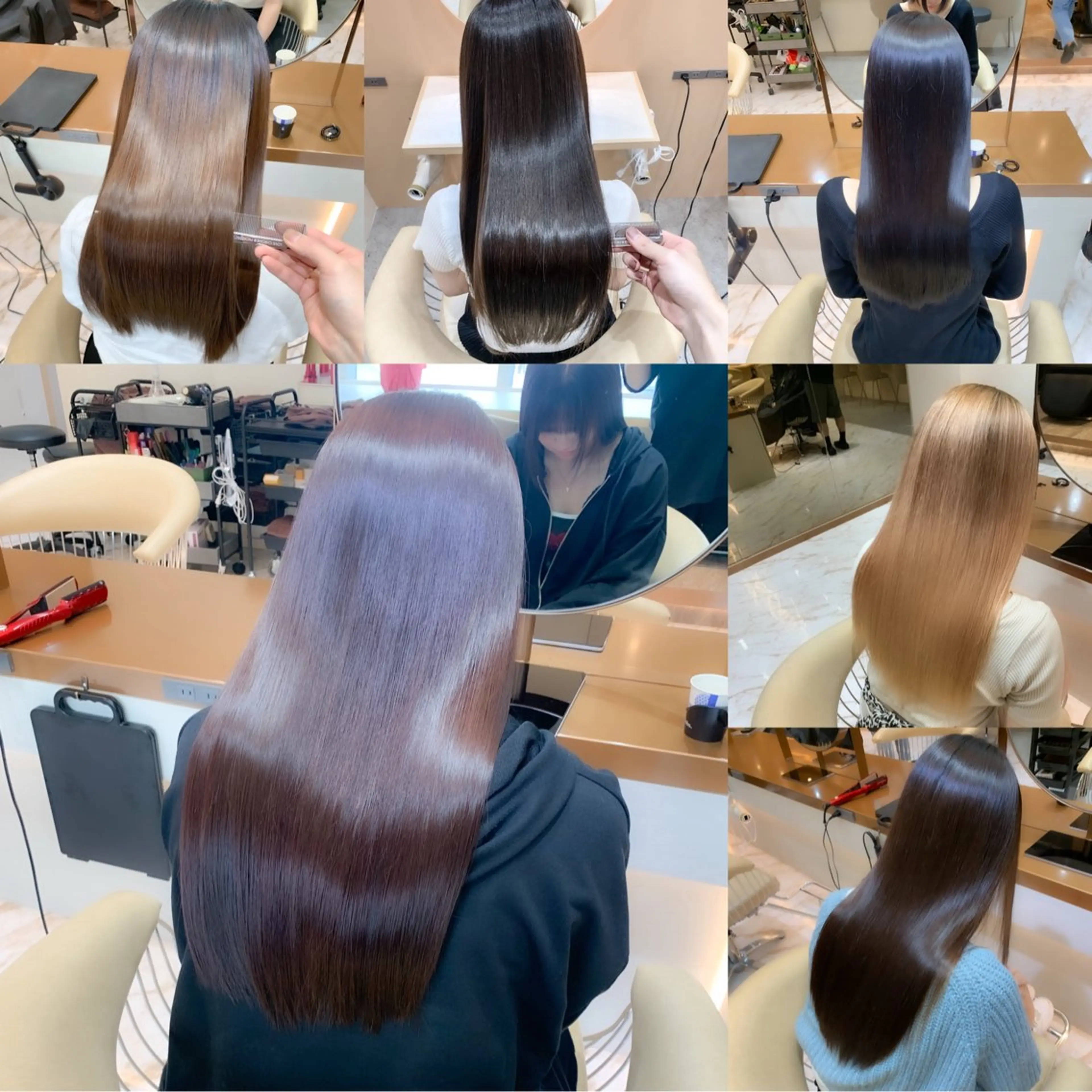 セミロング カラー パーマ 朝が楽になる🔴 縮毛矯正🍎カイトのヘアスタイル