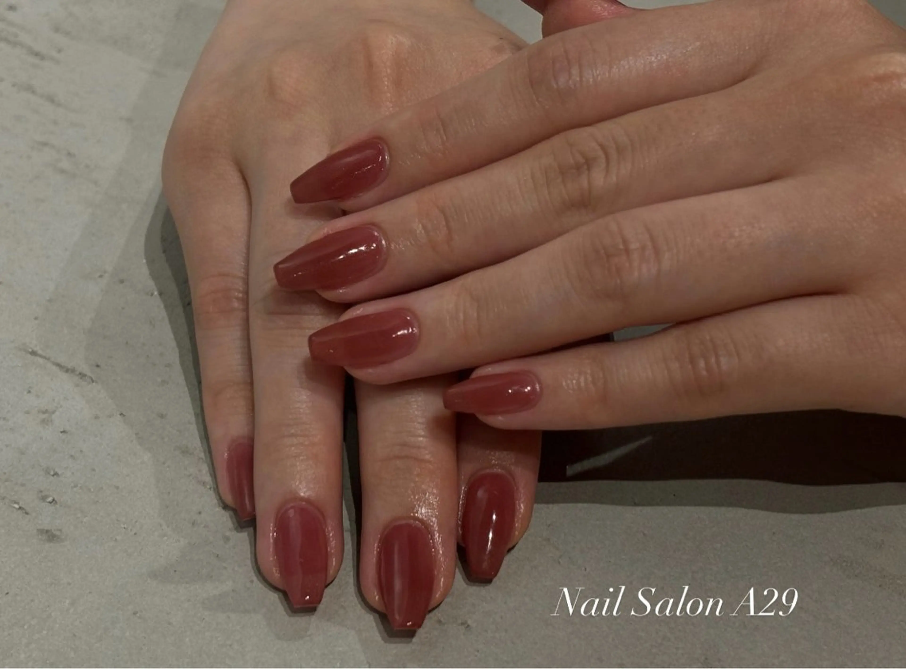ネイル ボルドー ハンドネイル Nail Salon A29所属・ちゅるんネイル Ayaのネイルデザイン