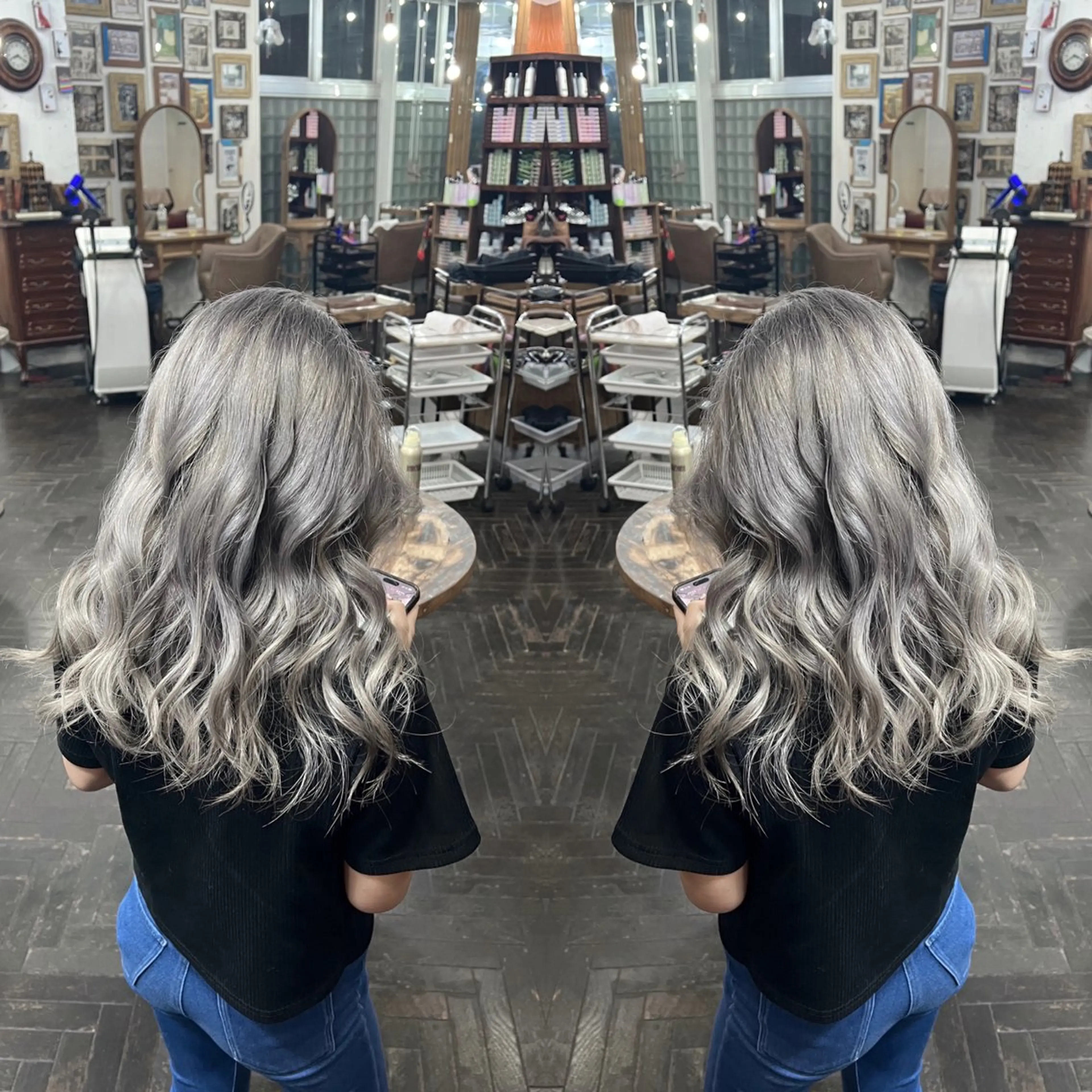 セミロング カラー レイヤー/ボブ/ ミニボブ/AOIのヘアスタイル