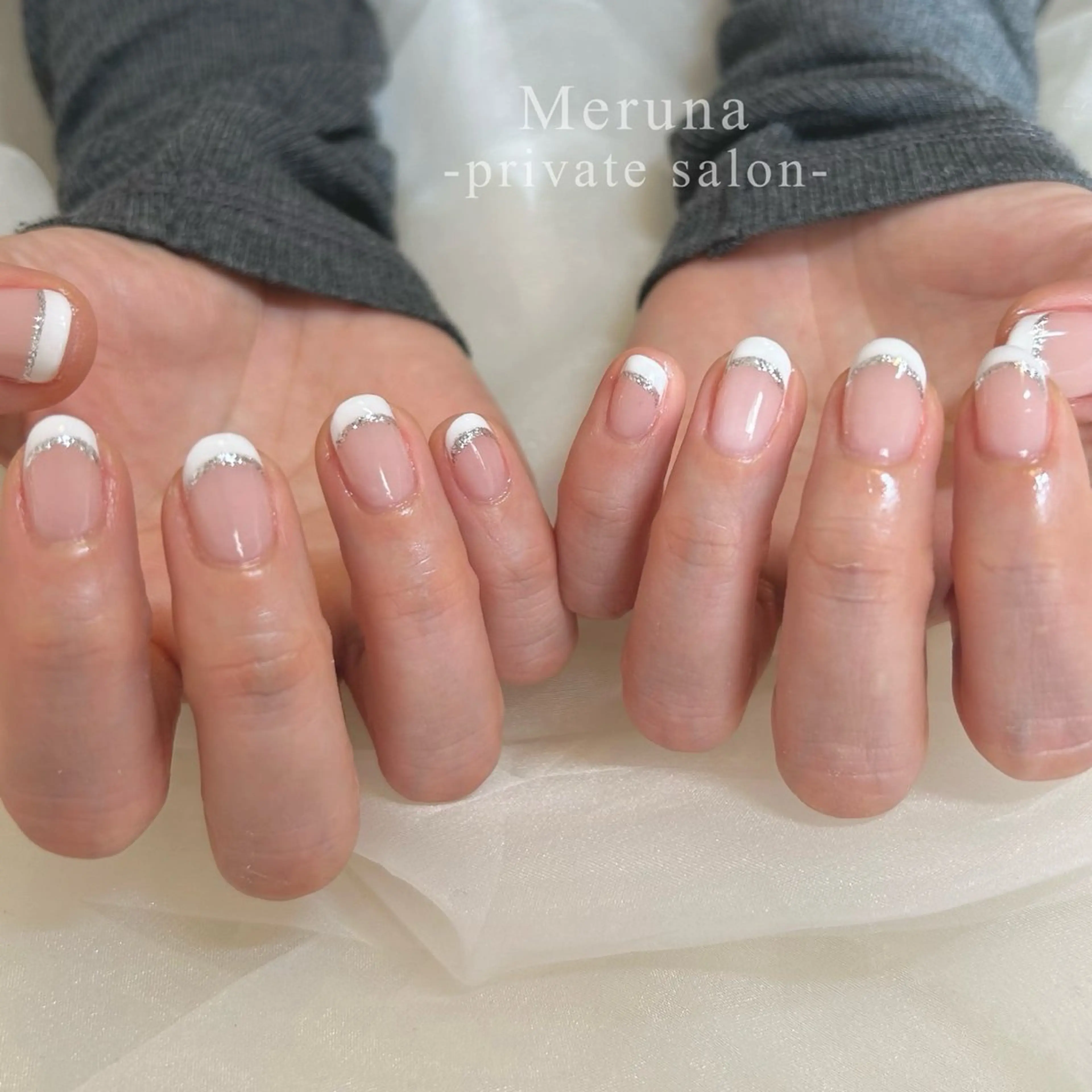 ネイル フレンチネイル ハンドネイル Meruna .ﾒﾙｰﾅ.のネイルデザイン