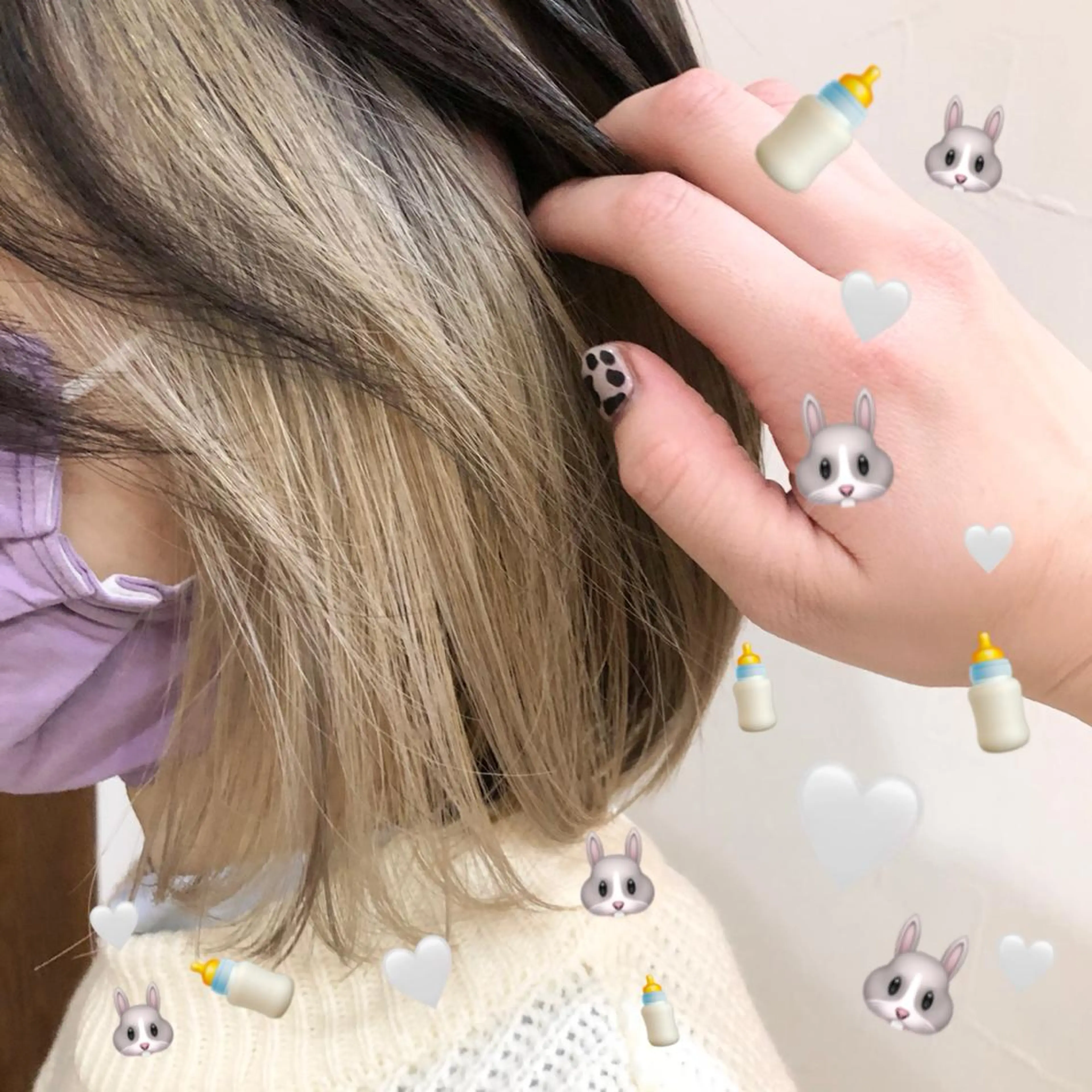 ミディアム カラー シルバー ホワイトシルバー 🍊🍊COコ かぢあおい🍊🍊のヘアスタイル