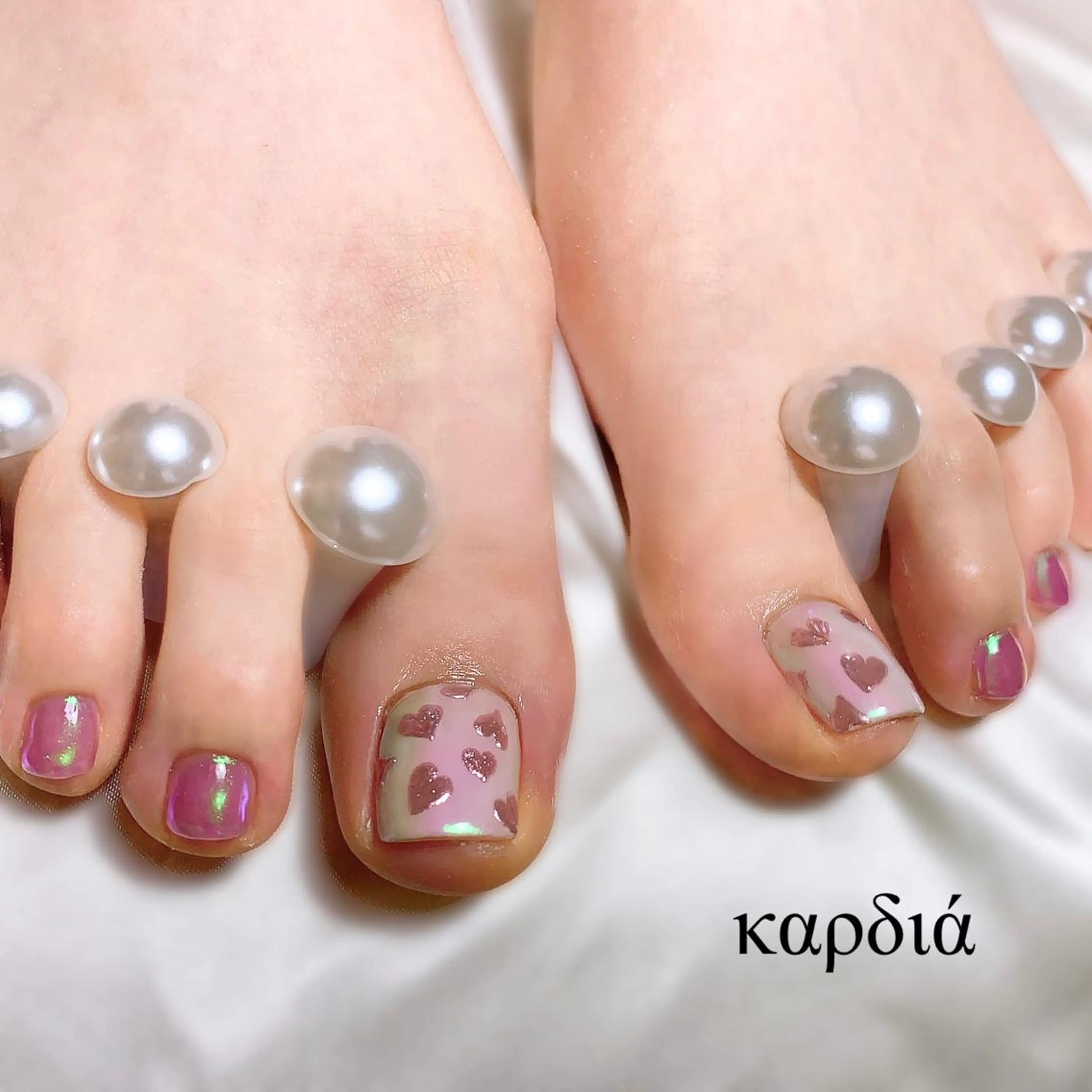 ネイル フットネイル καρδιά -ｶﾙﾃﾞｨｱ-のネイルデザイン