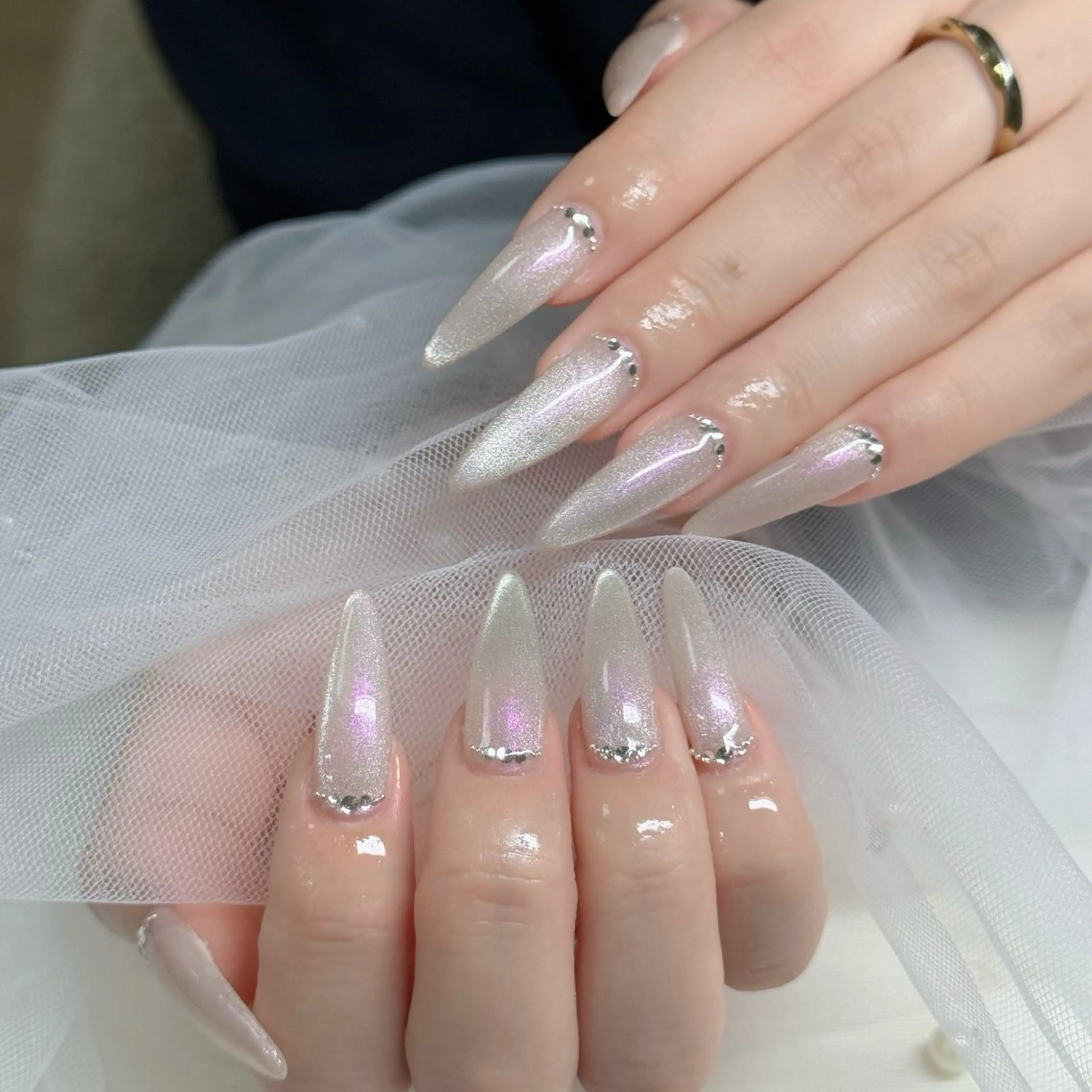 ネイル フットネイル フレンチネイル グラデーション 韓国ネイル ロングネイル ハンドネイル Hani Nail Salonのネイルデザイン