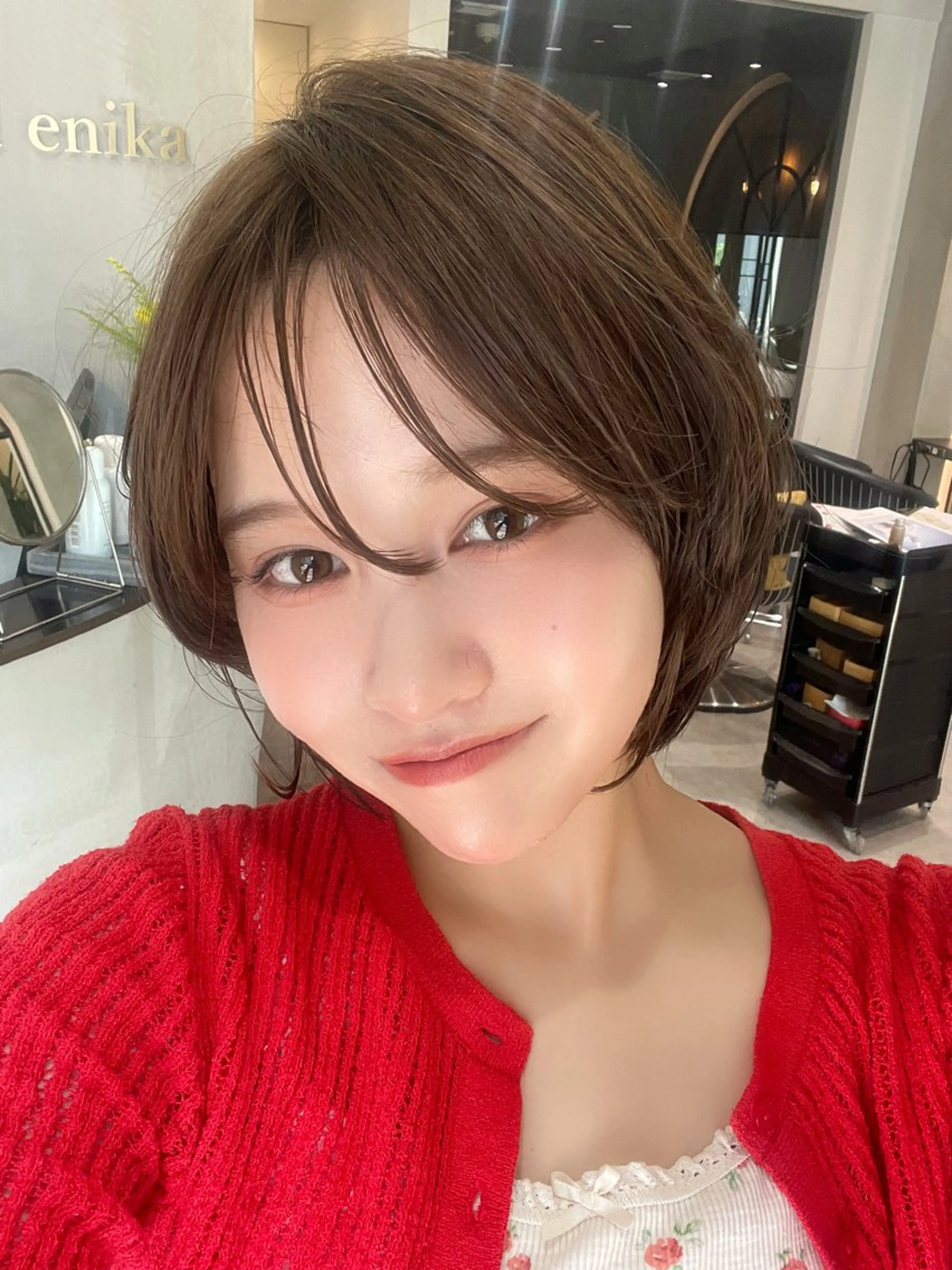 ショート 小顔カット カット ヘアカラー トリートメント ヘッドスパ 遠藤大雅 ショート /ボブ/美髪矯正🌈のヘアスタイル