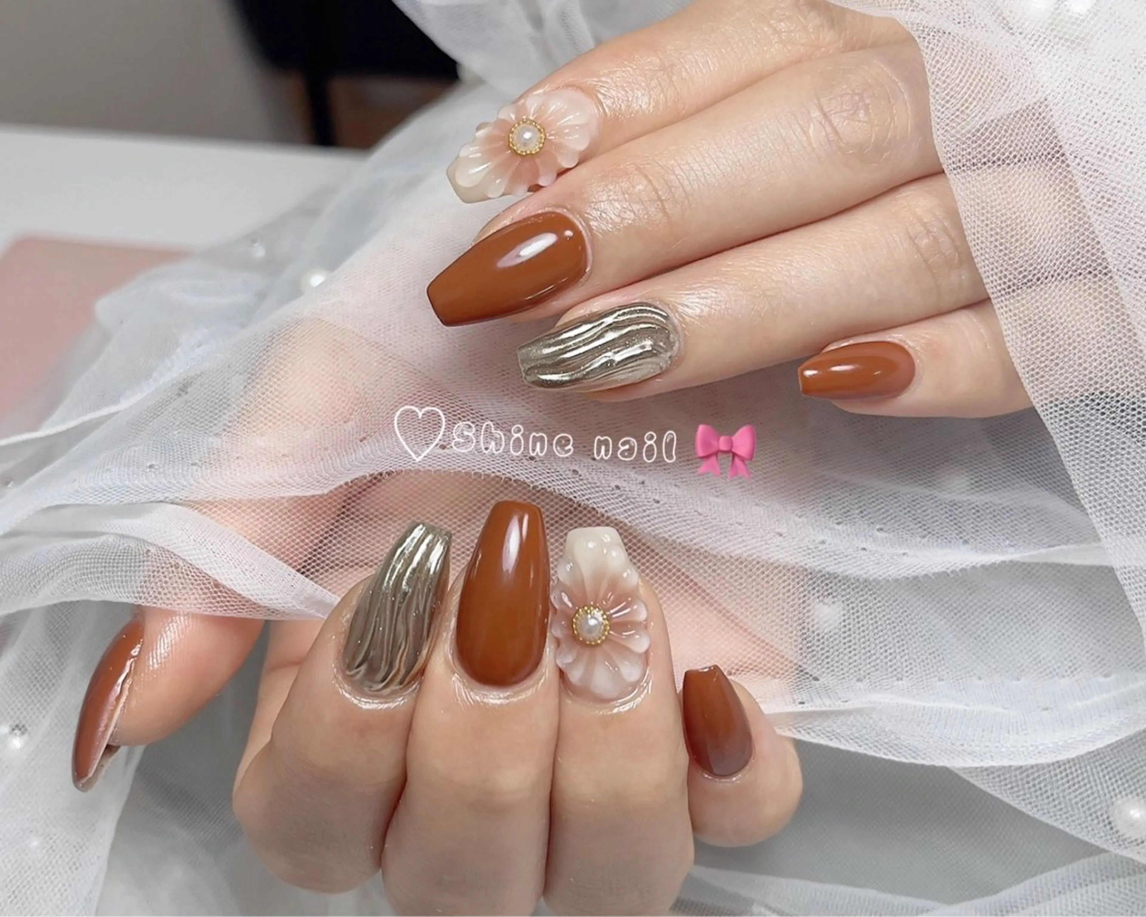 ネイル 〜Shine Nail〜【サイナネイル】パラジェル／ 長さだし／持ち込み／ワンホン／フィルイン所属・サイナ🎀 長さだし&デザインのネイルデザイン