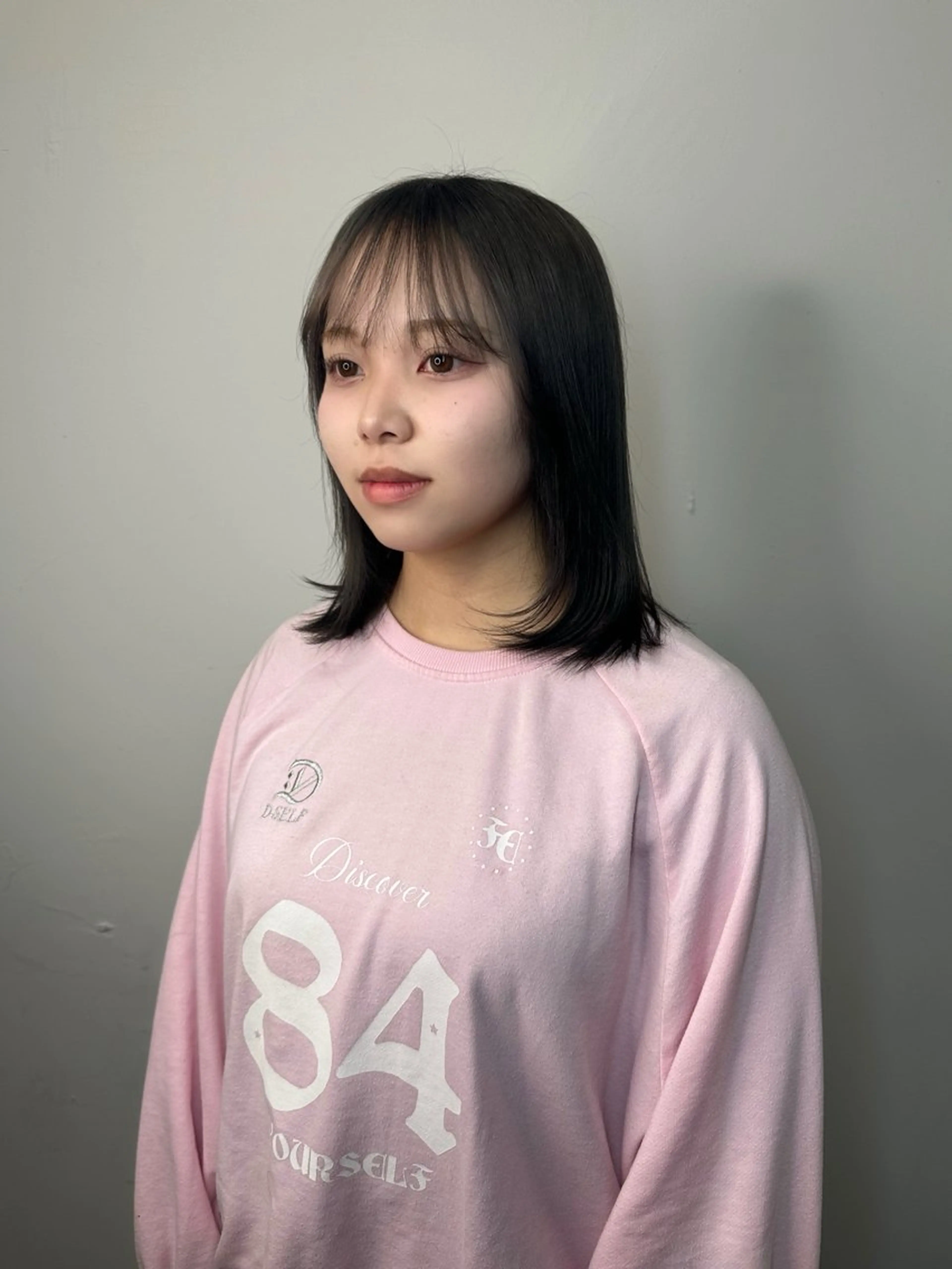 ミディアム ケアカラー ボブ 髪質改善 韓国風ヘア レイヤーカット ヘアカラー トリートメント 艶髪カラー/レイヤ ー支持No.1renのヘアスタイル