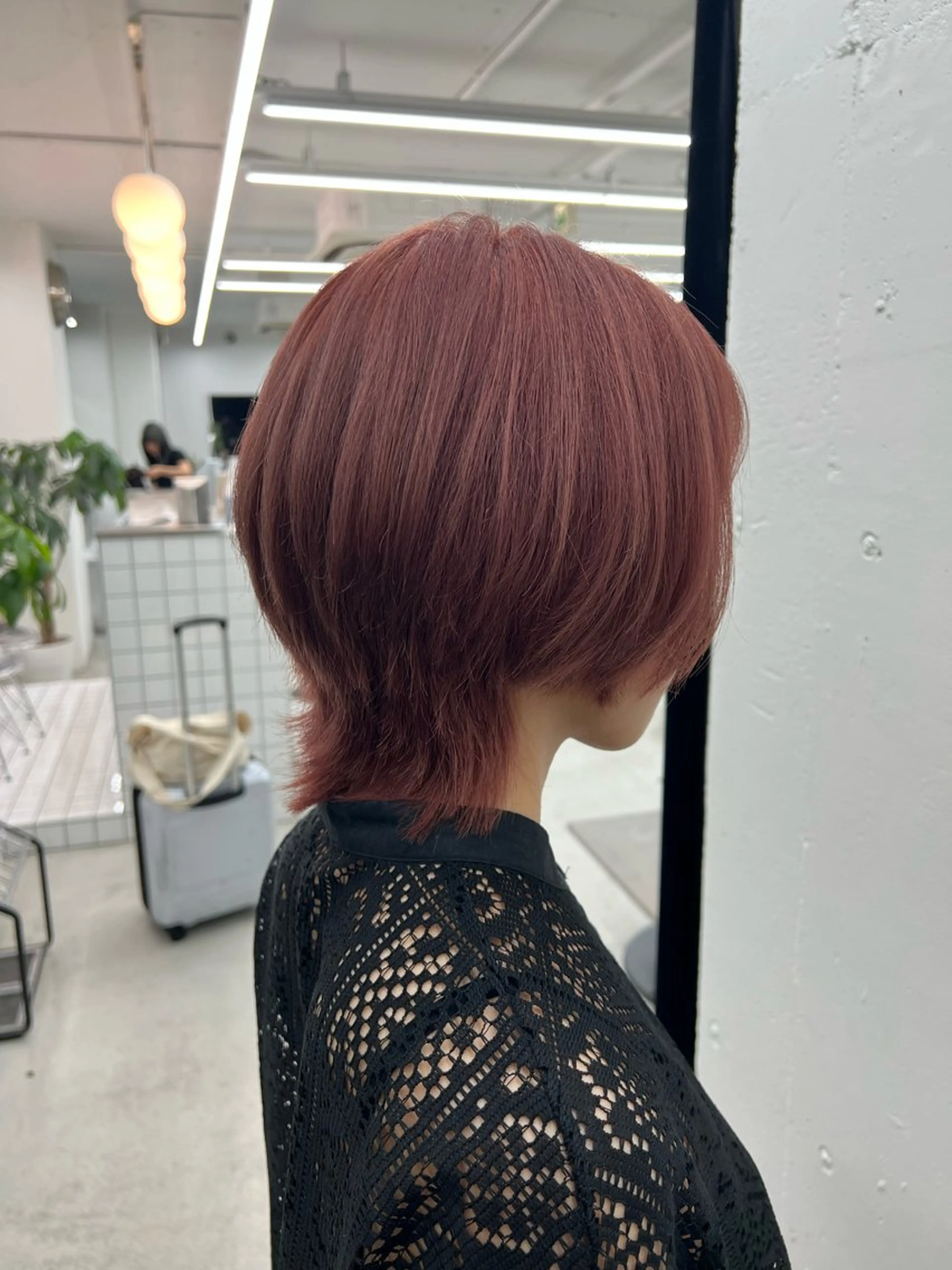 ショート カラー ブリーチ 透明感カラー ピンクカラー レイヤーカット ウルフカット ヘアカラー トリートメント あすか JILLSTUDIOのヘアスタイル