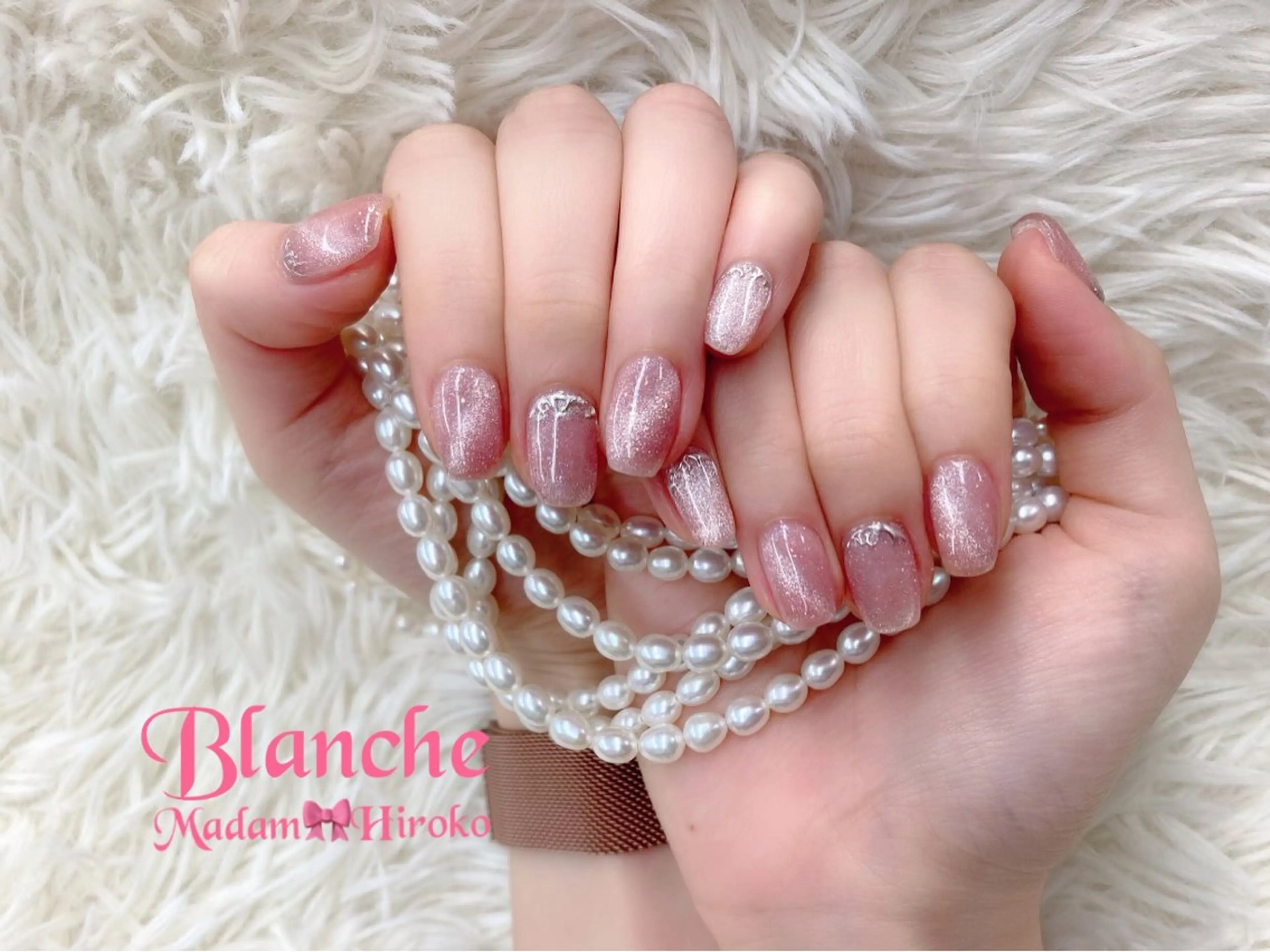 ネイル マグネットネイル ピンク ハンドネイル Lianネイル 寛子Lianのネイルデザイン