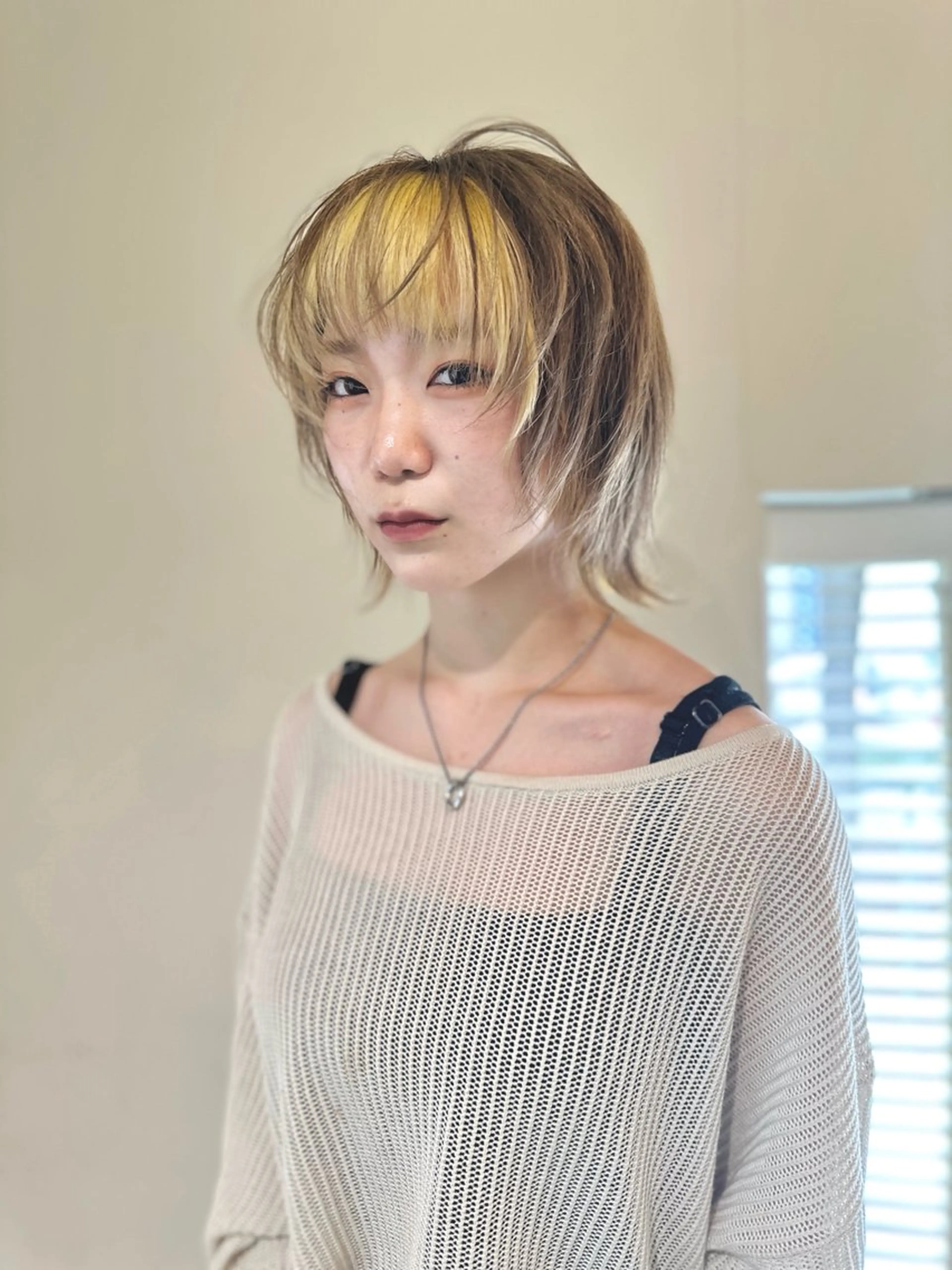 ショート カラー アディクシーカラー バレイヤージュ ブリーチ デザインカラー ダブルカラー ヘアカラー トリートメント 色気レイヤーカット 大和健生のヘアスタイル