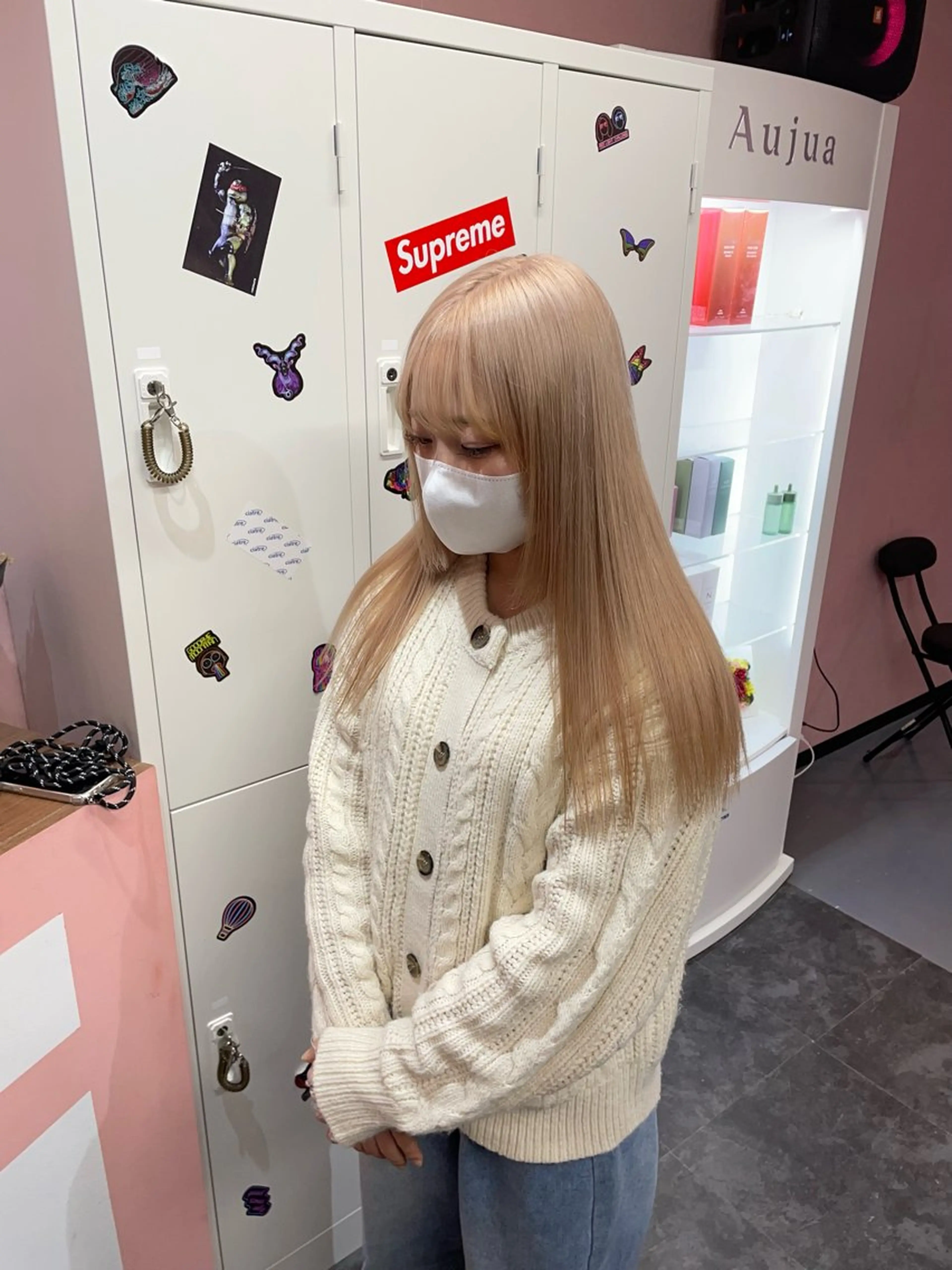 ロング カラー ベージュカラー ミルクティーベージュ ヘアカラー トリートメント ハイトーン/ブリーチ /hikaruのヘアスタイル