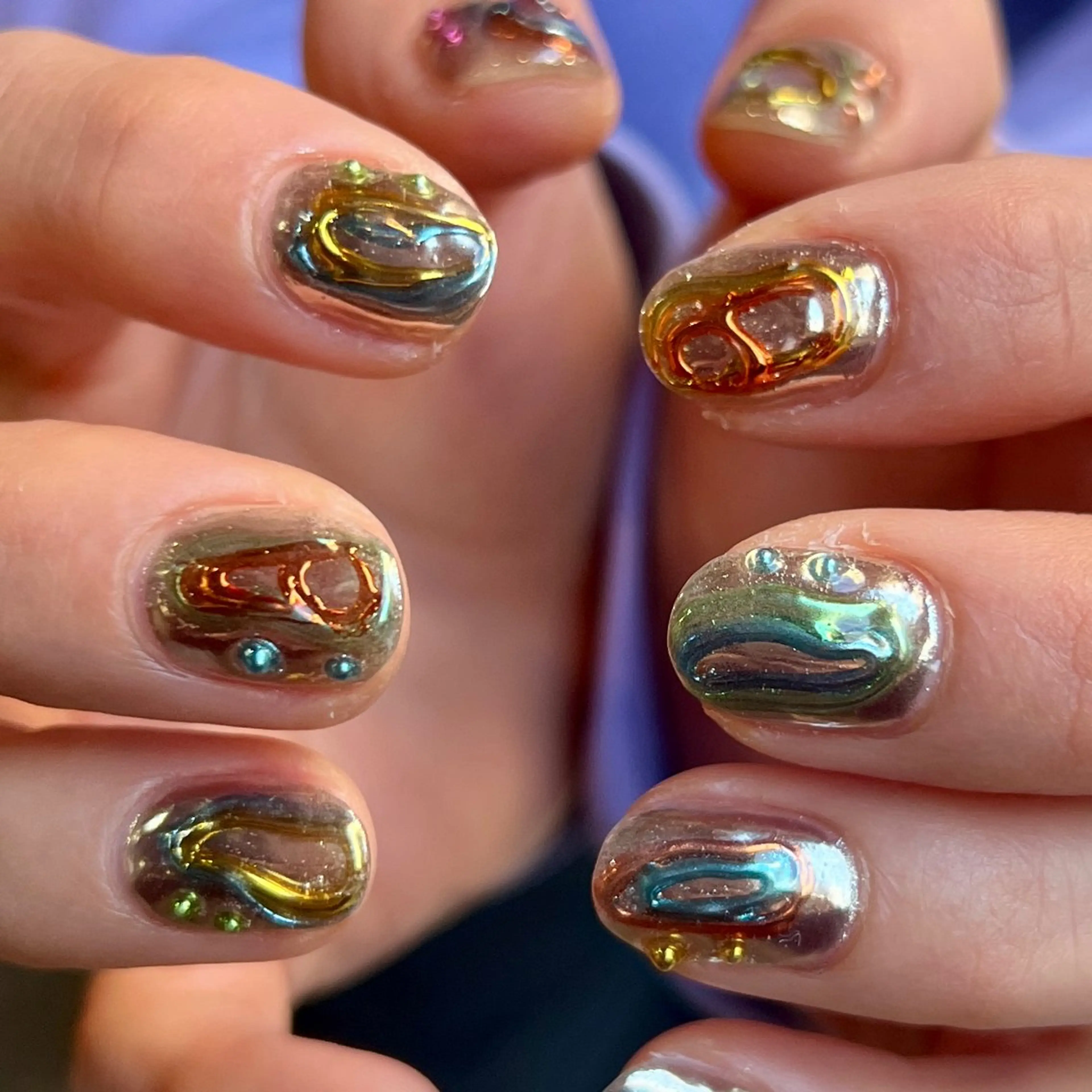ネイル ミラーネイル ニュアンスネイル ハンドネイル 個性派ニュアンス nuts nail所属・【池袋】nuts nail　なつみのネイルデザイン
