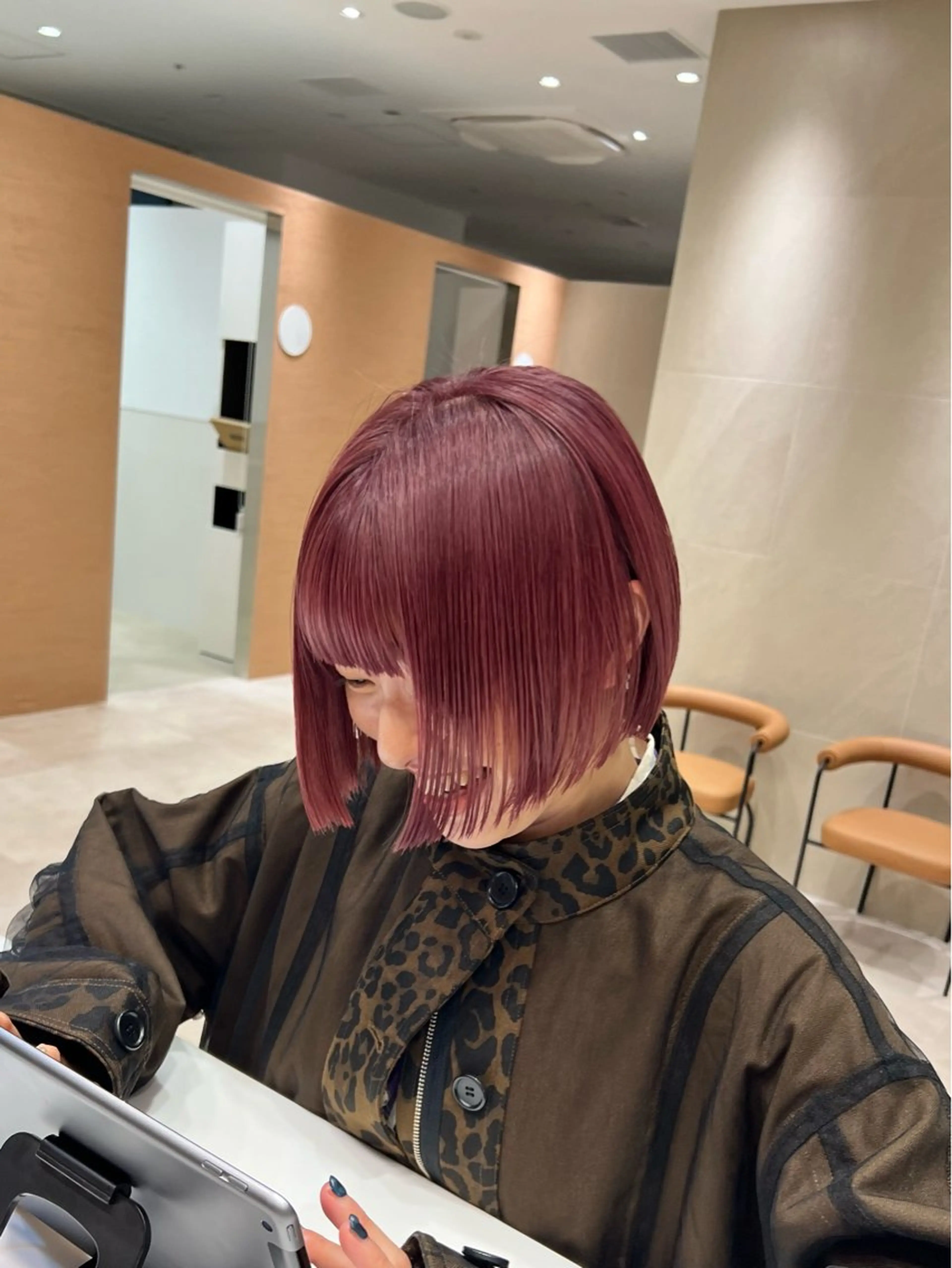 ミディアム カラー ブリーチ 長田 すみれ子のヘアスタイル
