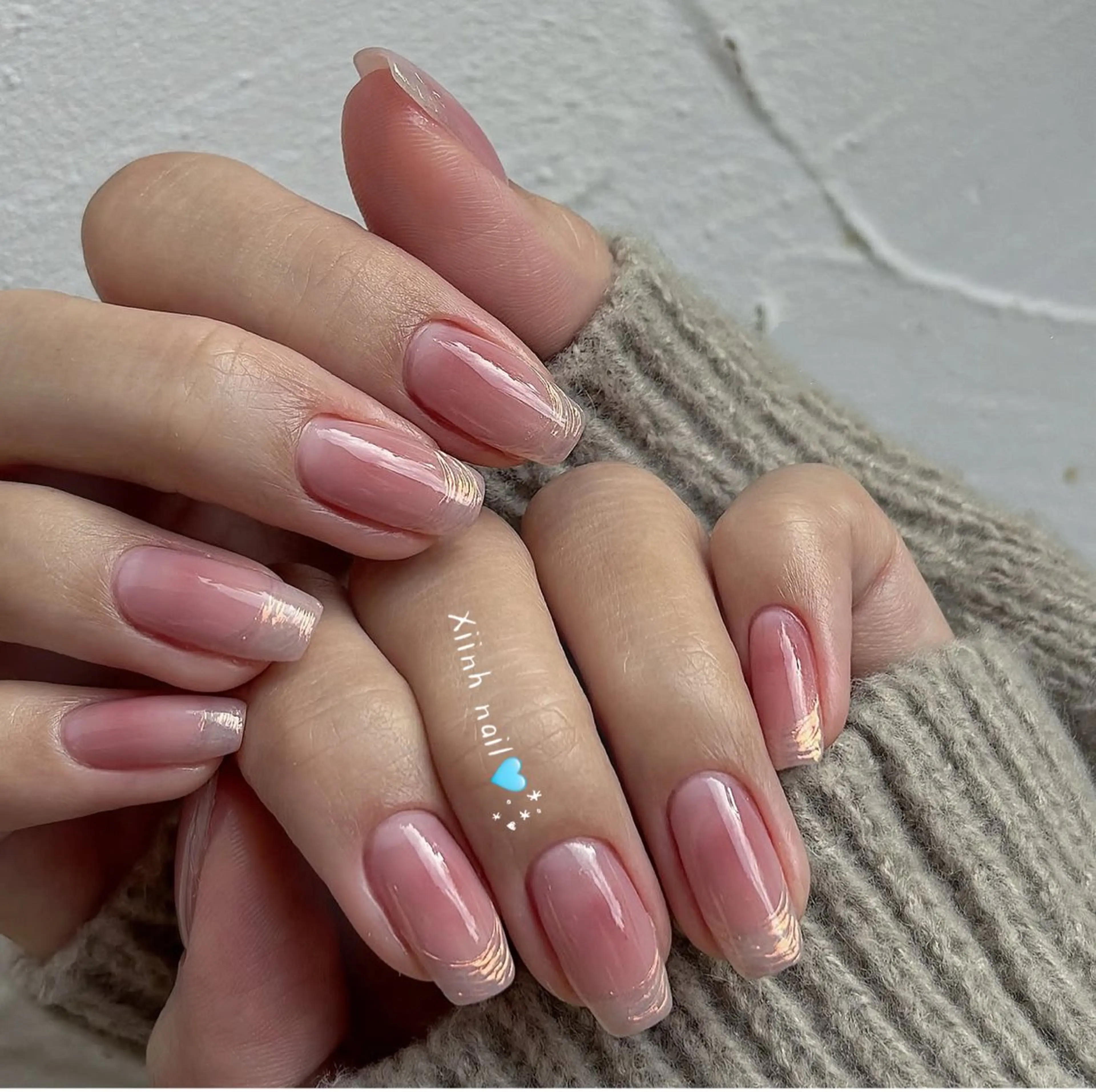 ネイル チークネイル 桜ネイル 長さ出し フットネイル ジェルネイル ハンドネイル XIINH NAIL SALONのネイルデザイン