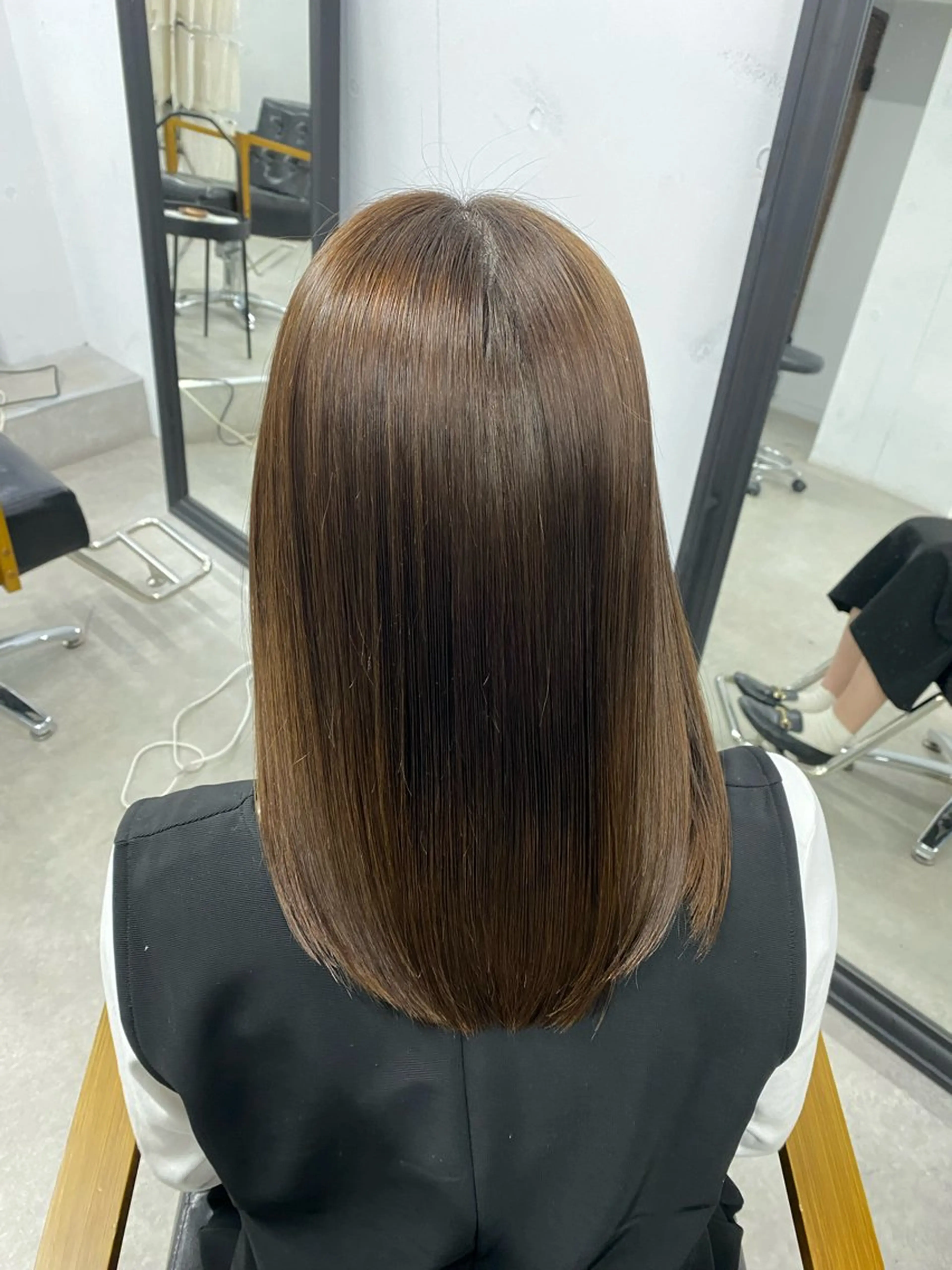 ミディアム 縮毛矯正 トリートメント 太田 すず香のヘアスタイル