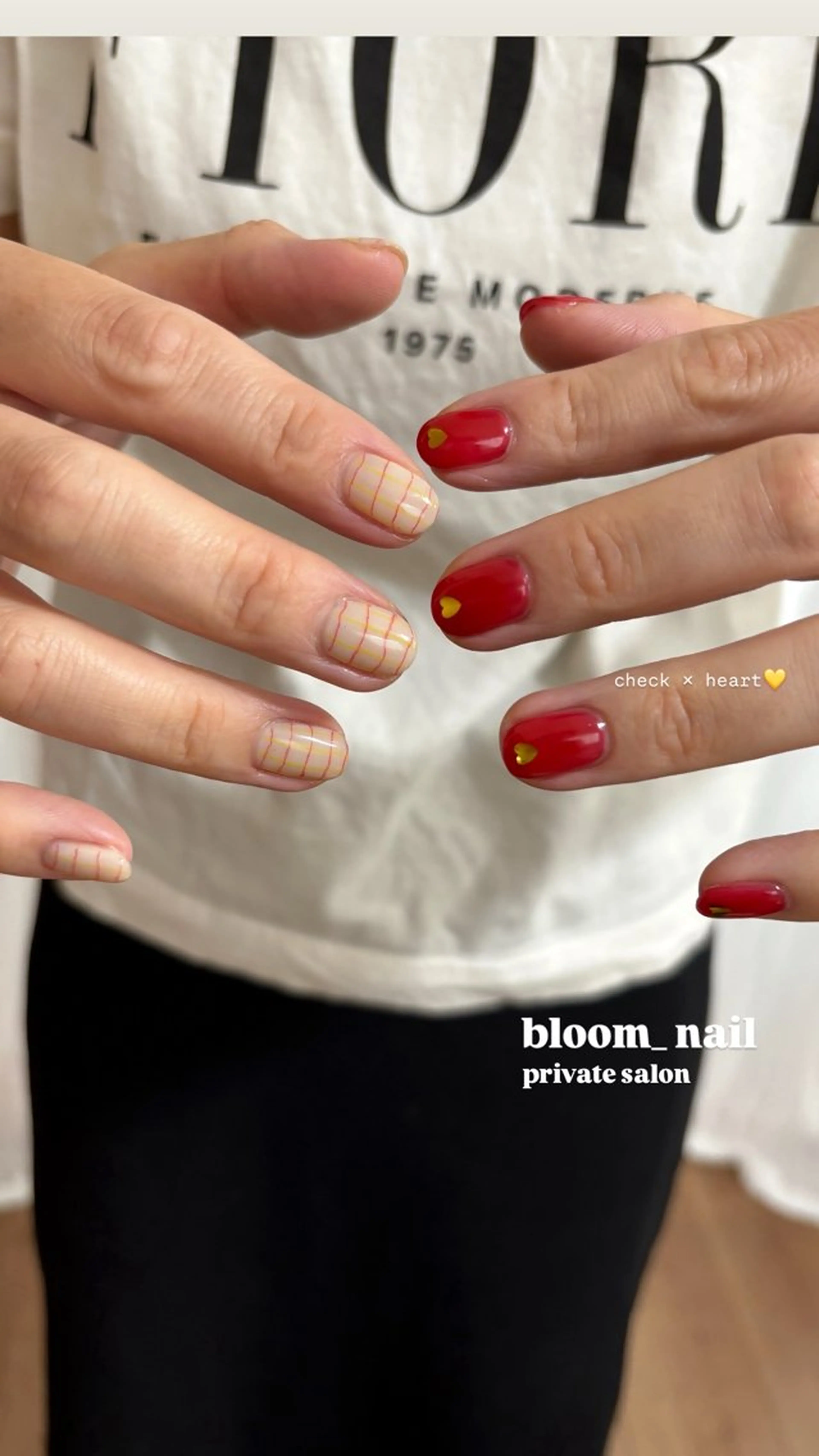 ネイル アートネイル カジュアル ハート ホログラムネイル ニュアンスネイル bloom_ nailのネイルデザイン