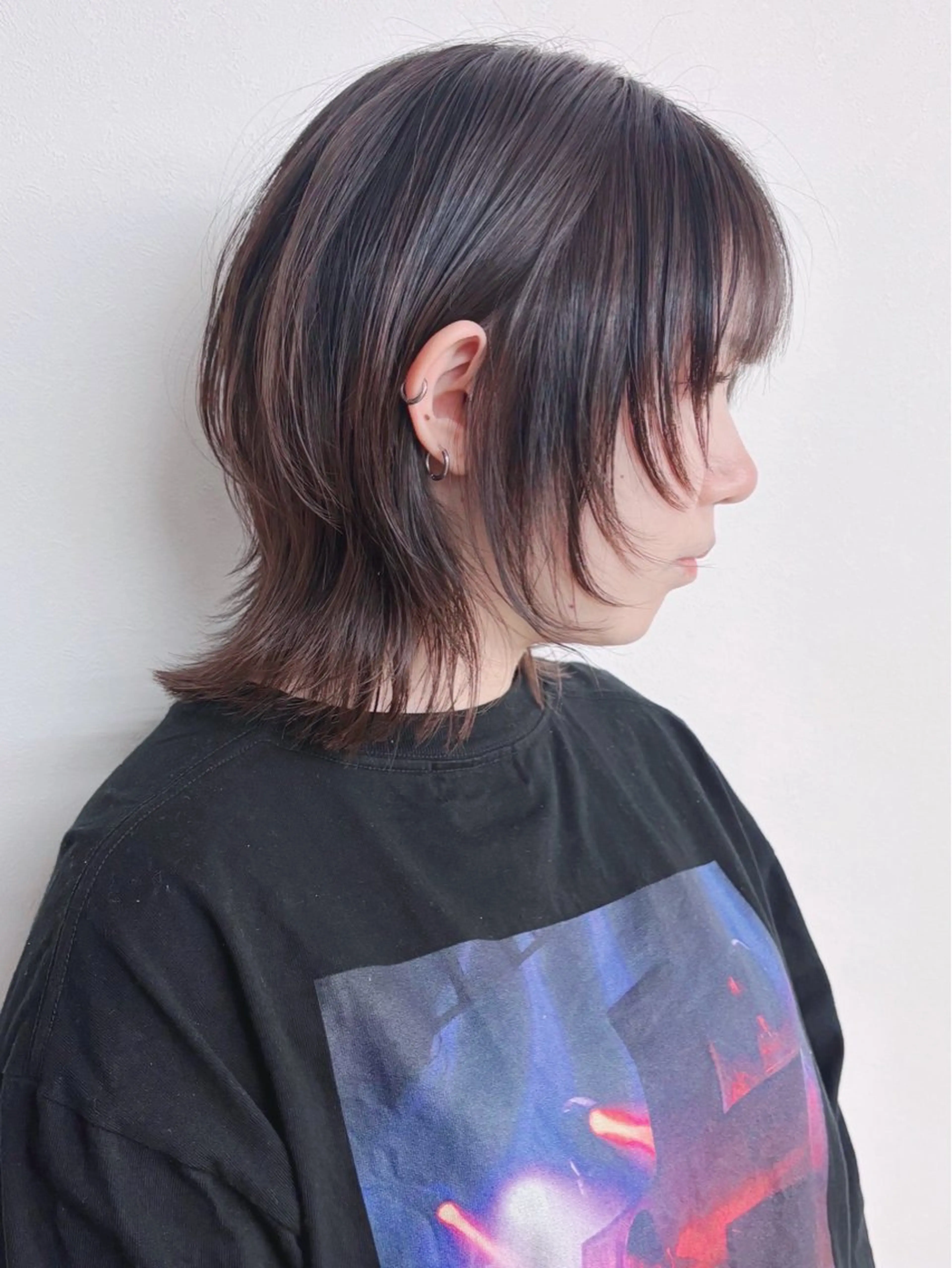 ミディアム ウルフカット カット ウルフ／パーマ 🐺🌀寺門和紗のヘアスタイル