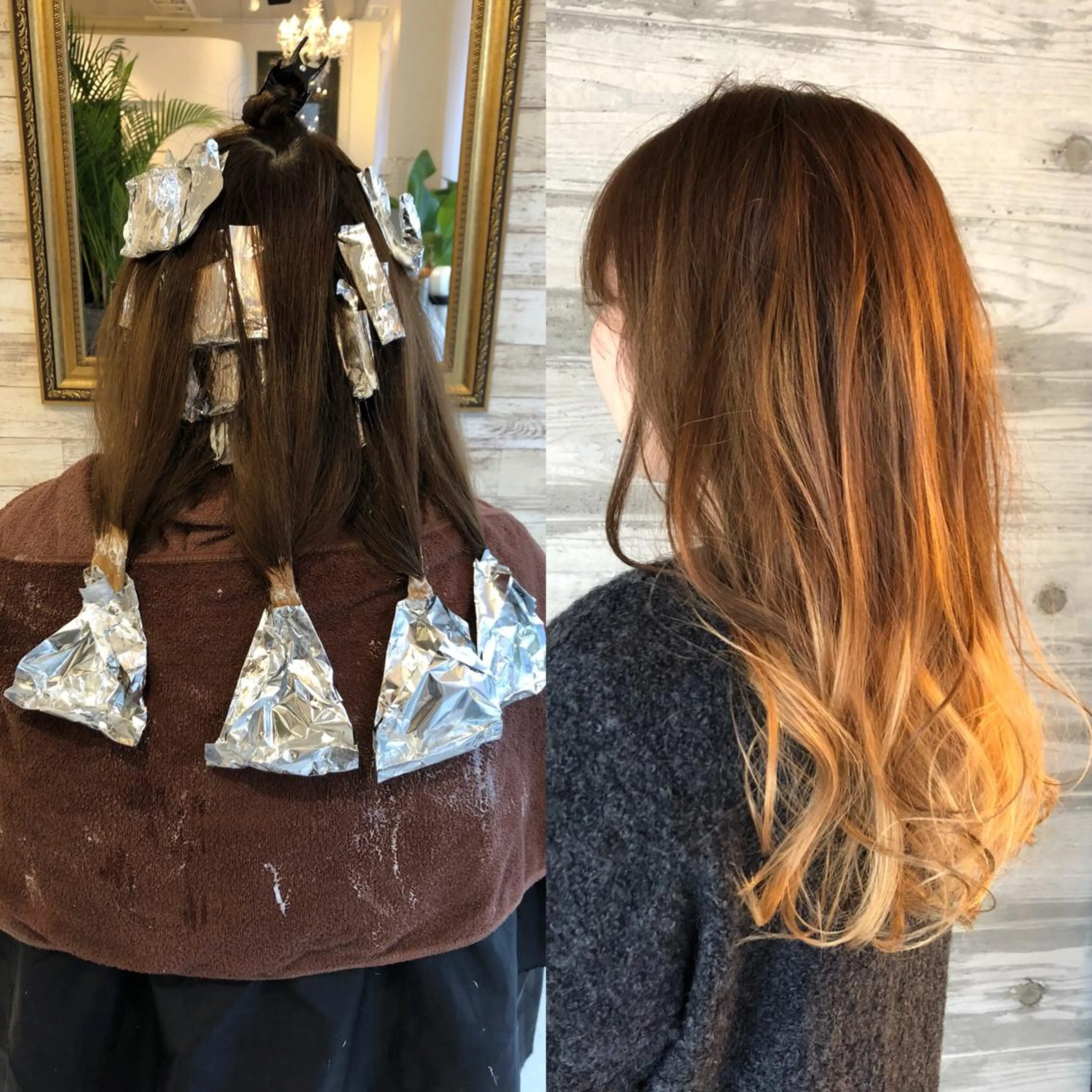 セミロング カラー グラデーションカラー MARDI GRAS 蘭丸のヘアスタイル
