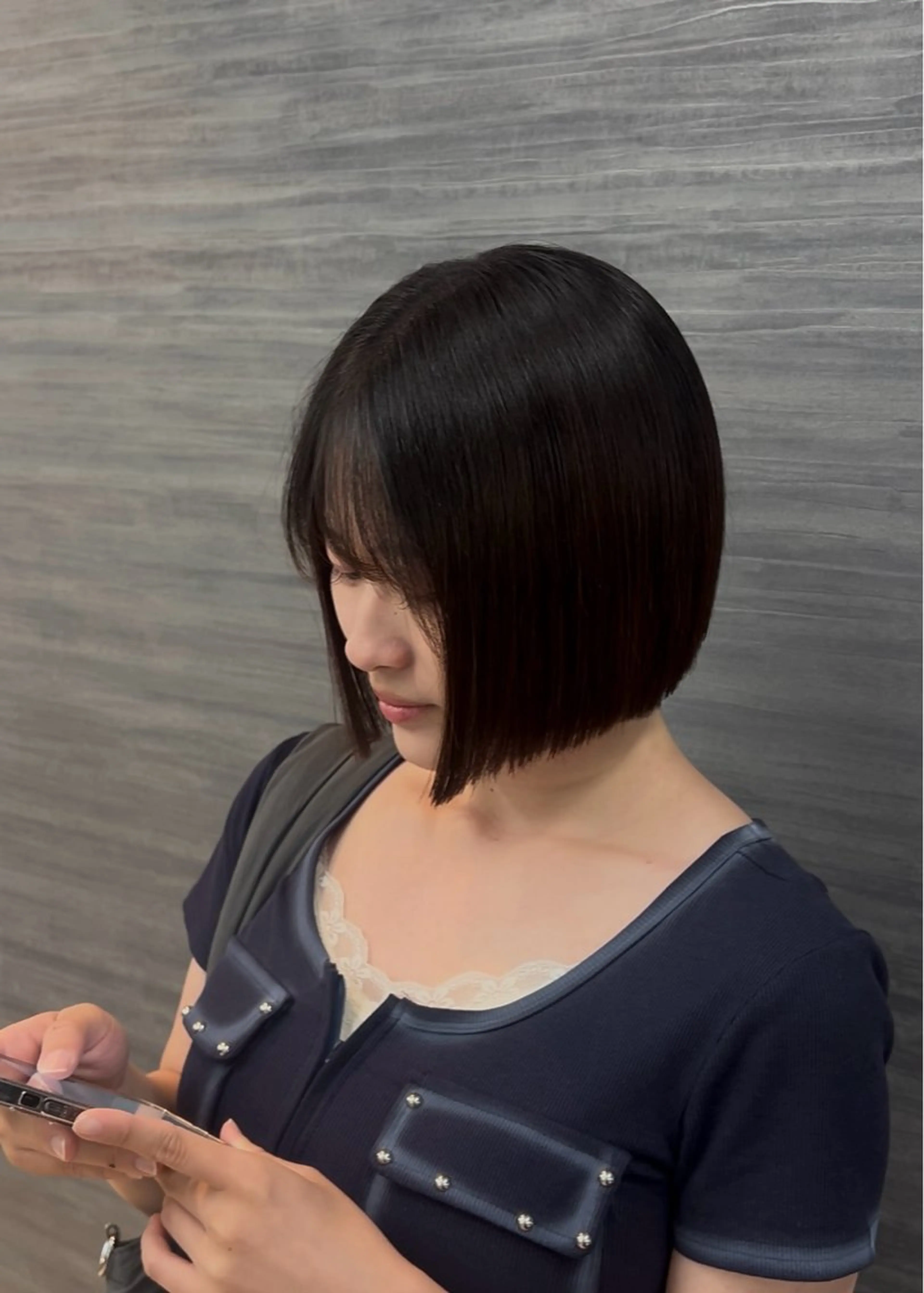 ショート 切りっぱなしボブ ボブ カット 𝒌𝒂𝒓𝒊𝒏 大阪梅田🐈‍⬛🩵のヘアスタイル