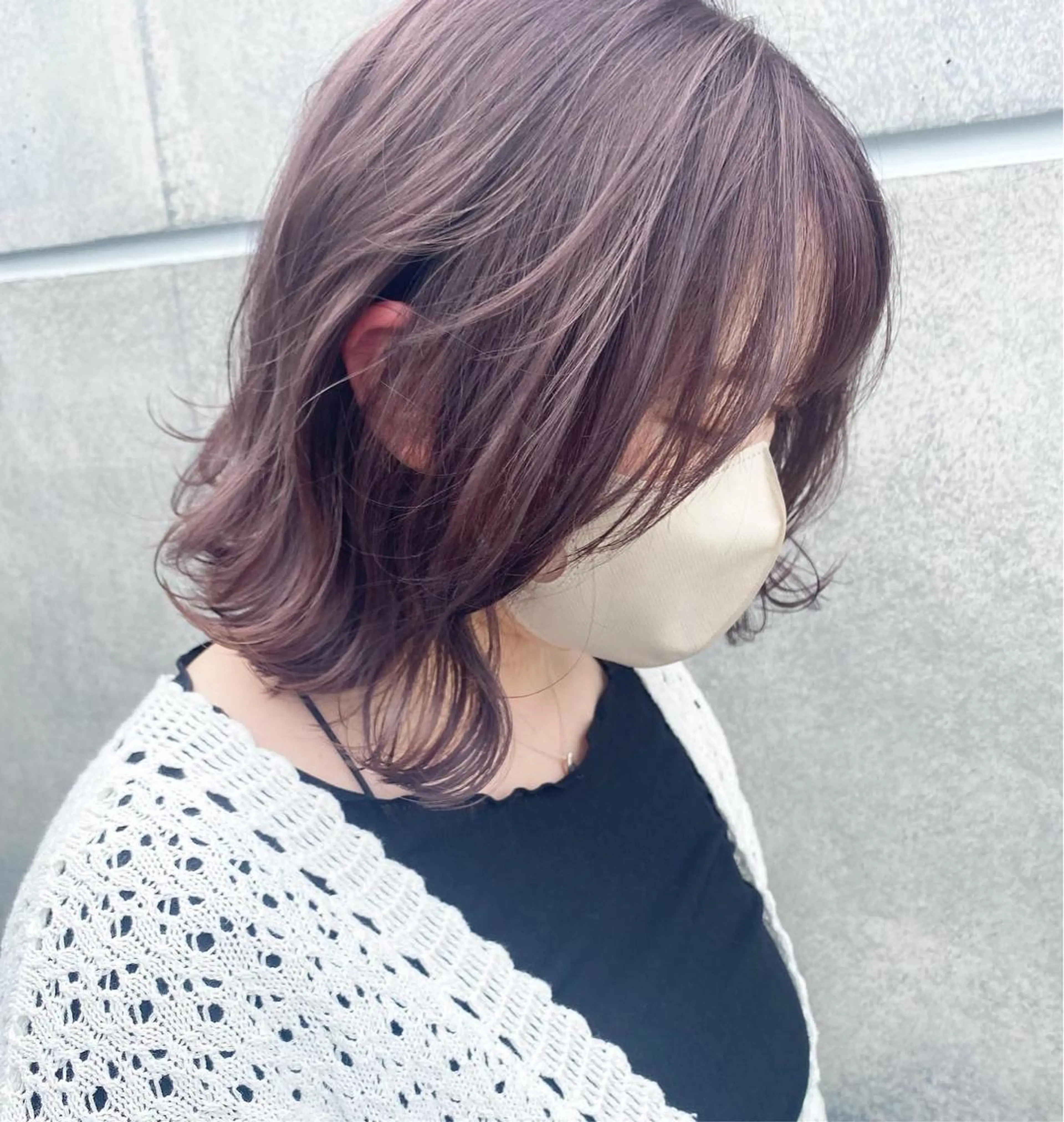 ミディアム カラー ブリーチ グレージュ ラベンダーカラー ラベンダーグレージュ ラベンダーグレー ヘアカラー トリートメント デザインカラー 店長🌈annaのヘアスタイル